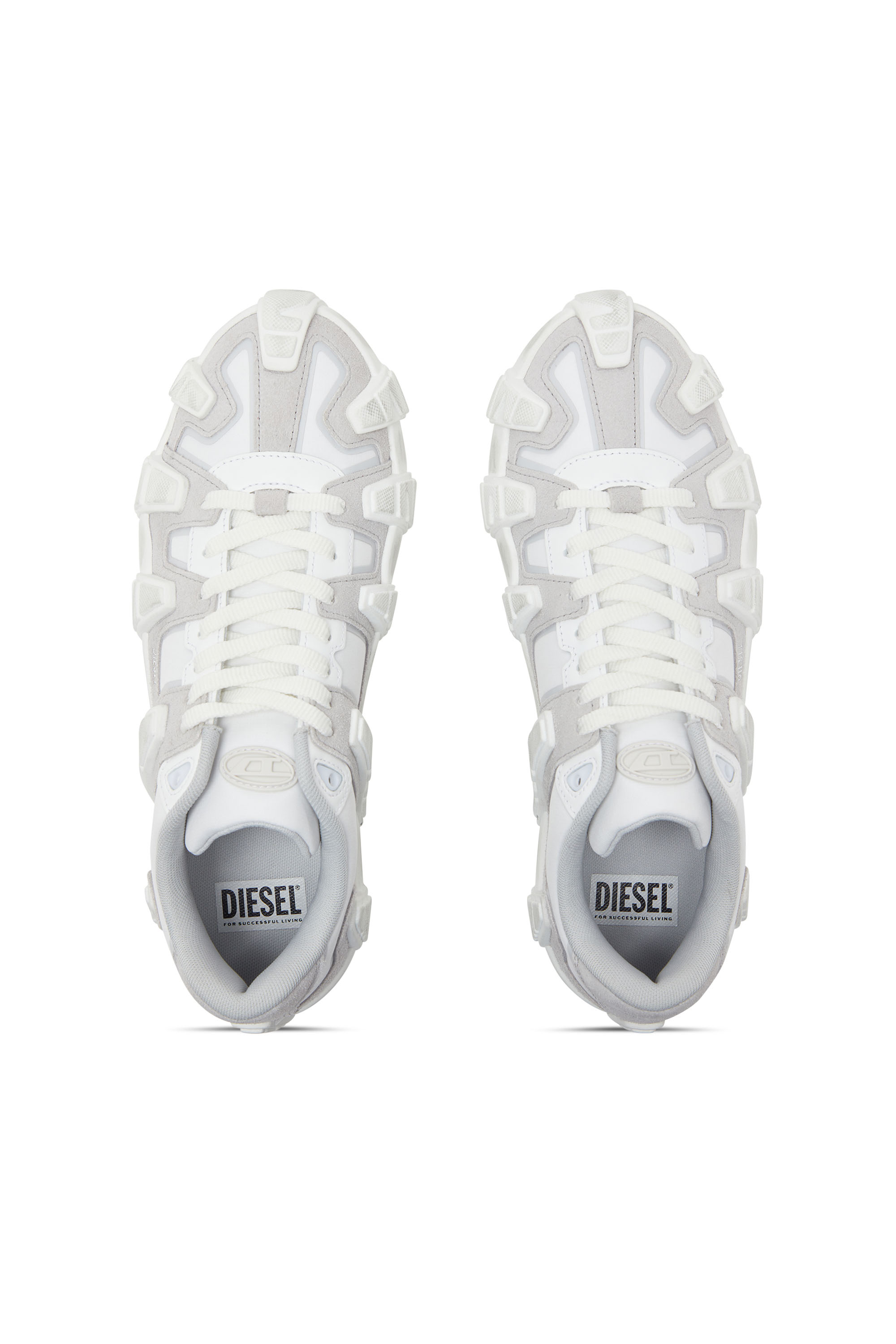 Diesel - S-D-GRIFFE LOW, Herren S-D-Griffe - Turnschuhe aus Nylon in Weiss/Grau - 4
