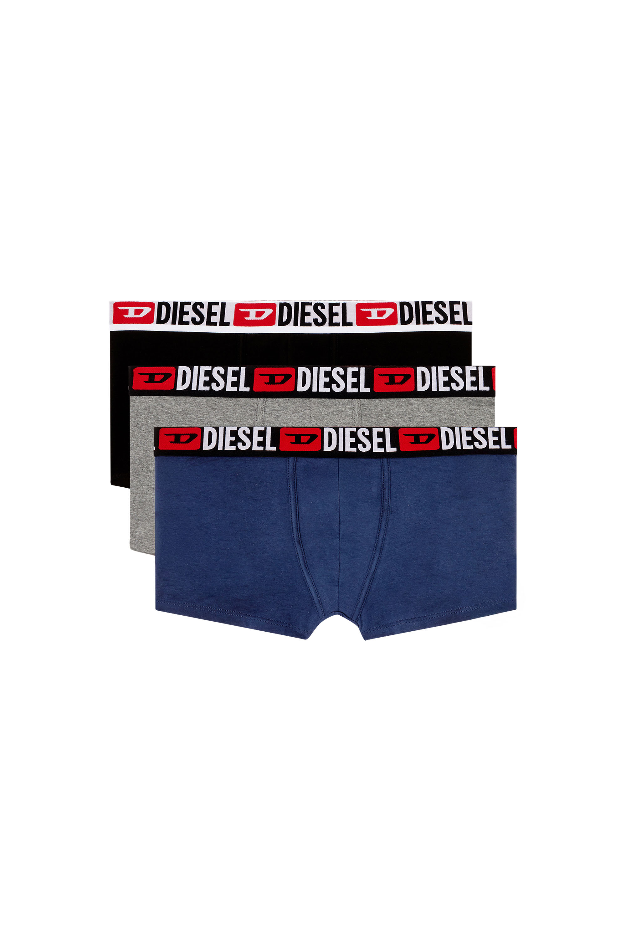 Diesel - UMBX-DAMIENTHREEPACK, Herren Retropants im Dreierpack mit umlaufendem Logo am Bund in Grau/Blau - 1