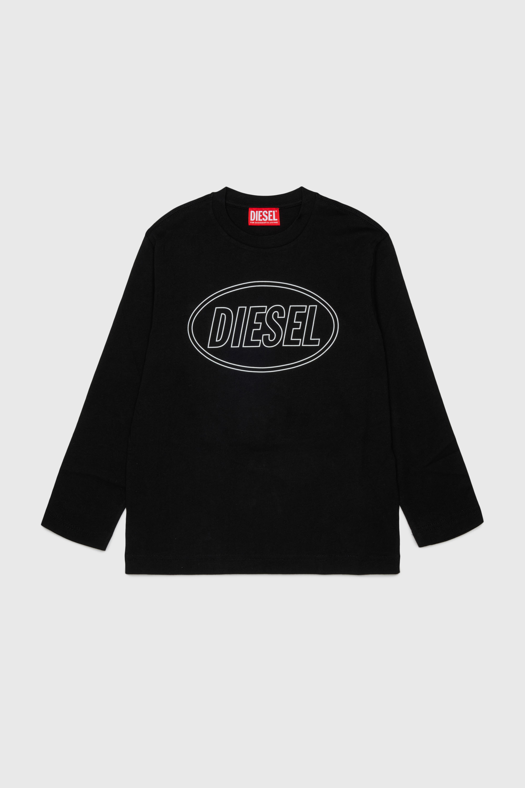Diesel - TCIRCLELS OVER, Herren Langarm-T-Shirt mit Oval D Logo in Schwarz - 1