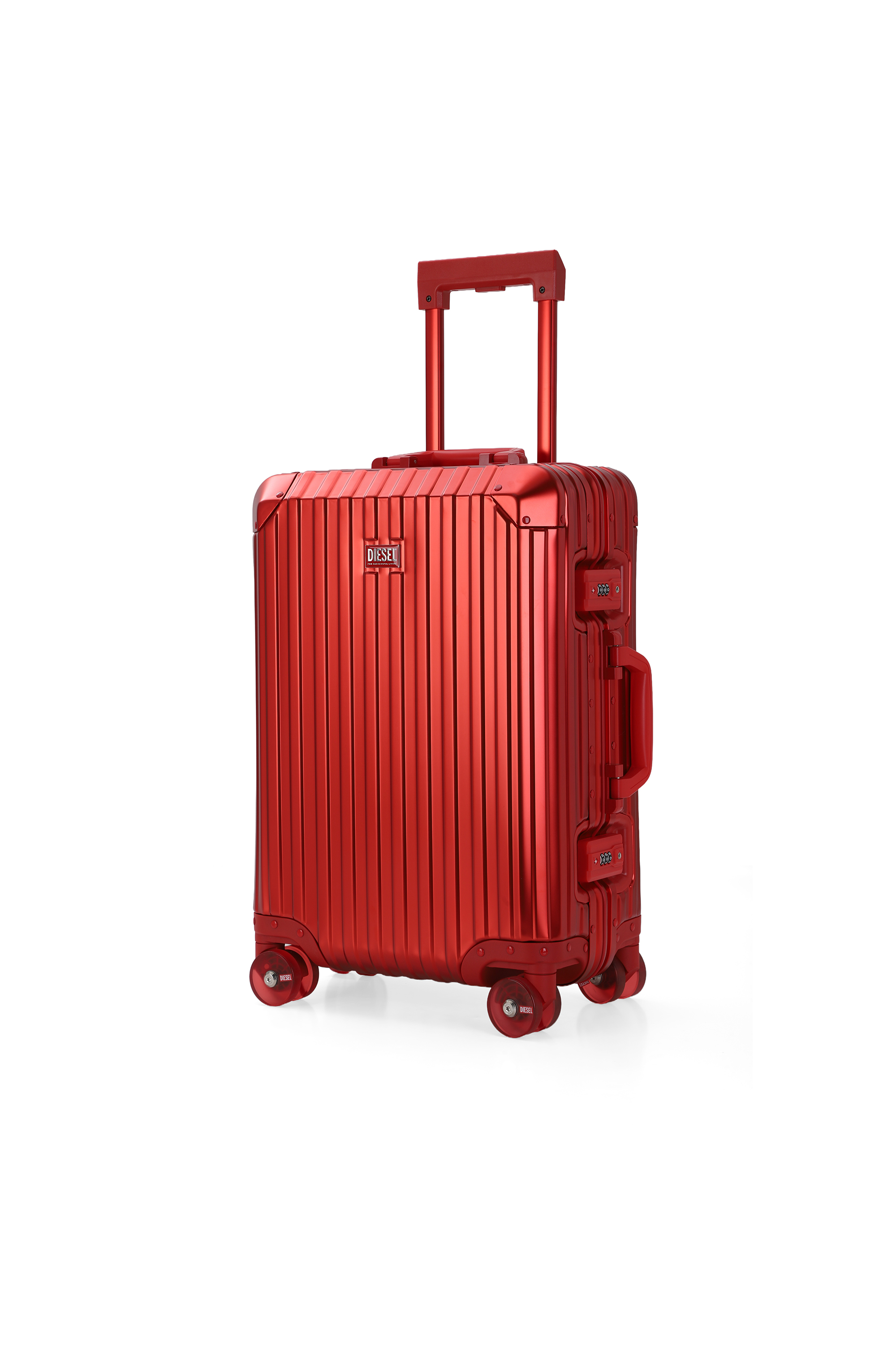 Diesel - DIESEL ALUMINUM TROLLEY- DSL002, Unisex Koffer aus Aluminium Gr&ouml;&szlig;e S in Rot - 5