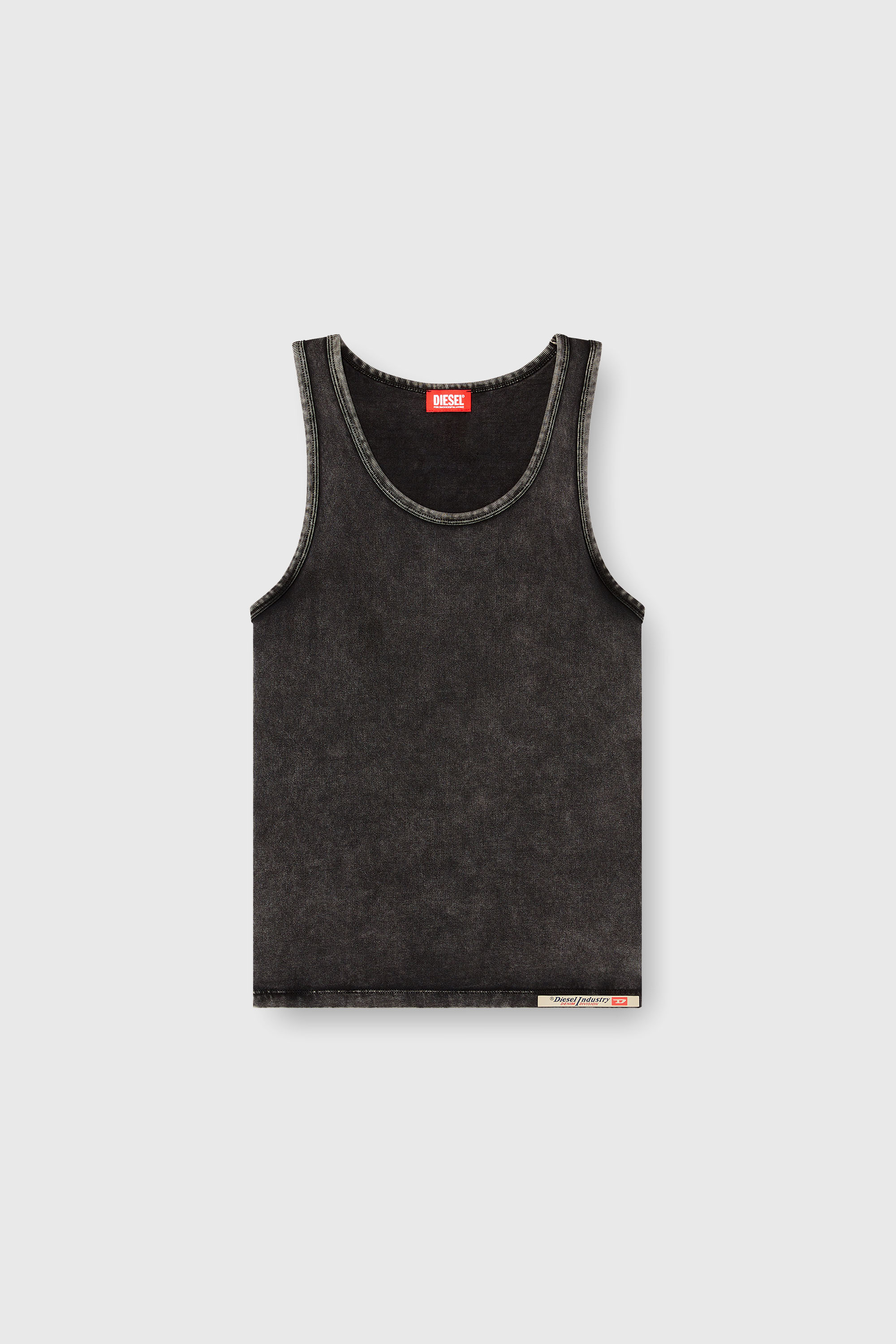 Diesel - WALTY-DNM, Man's Denim-effect tank top in Black - 2