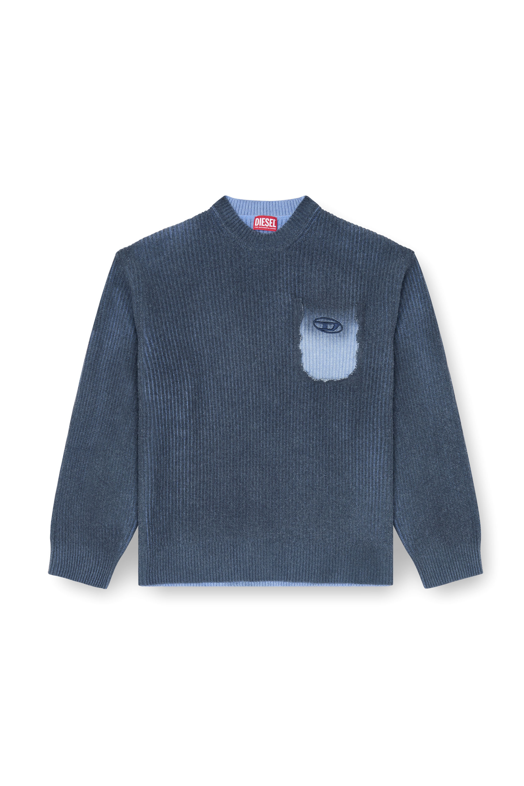 Diesel - K-PICKLER, Herren Pullover aus Wollmischung mit Zier-Brusttasche in null - 3