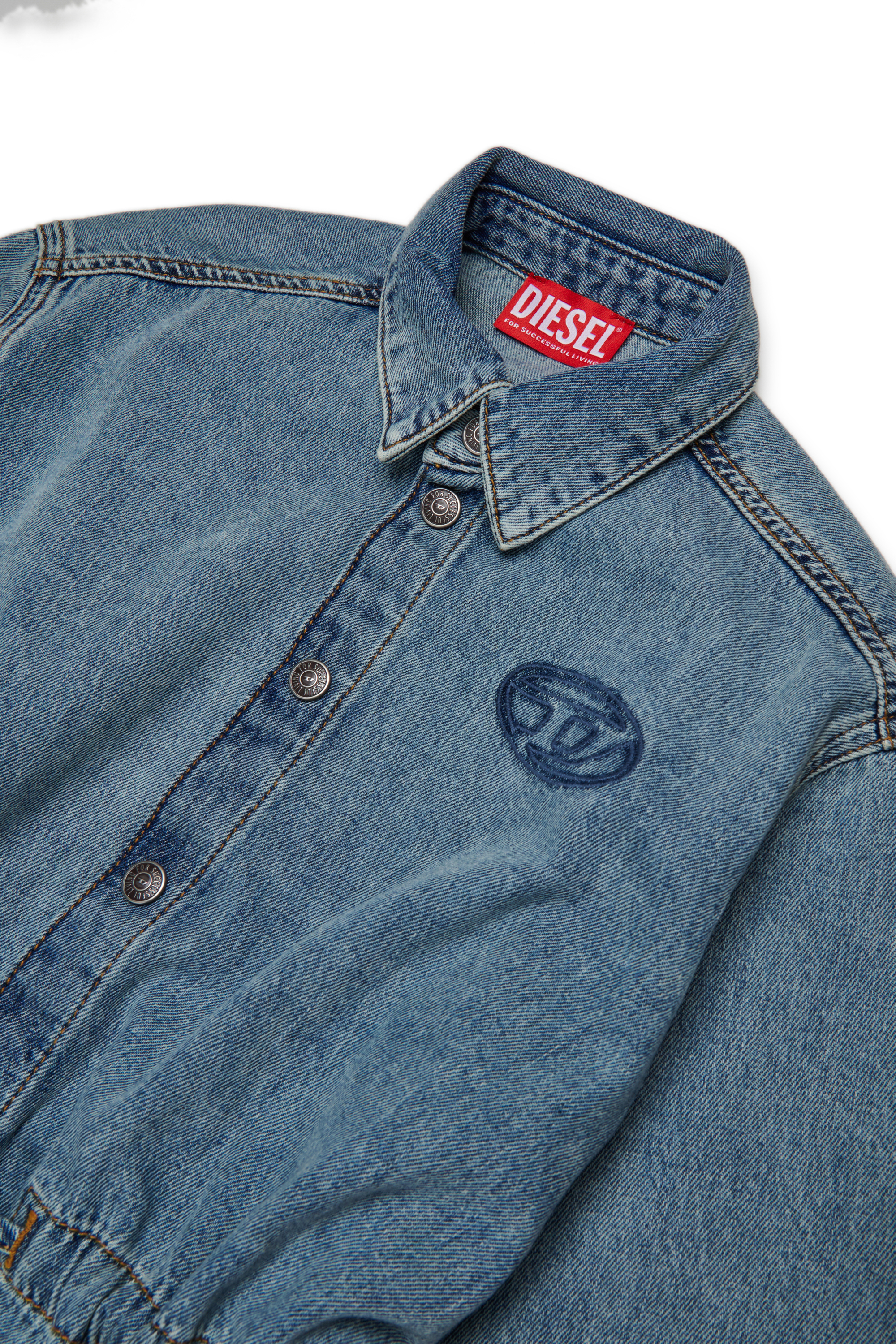 Diesel - DREAMY, Woman's Denim dress with drawstring in Light Blue - 3