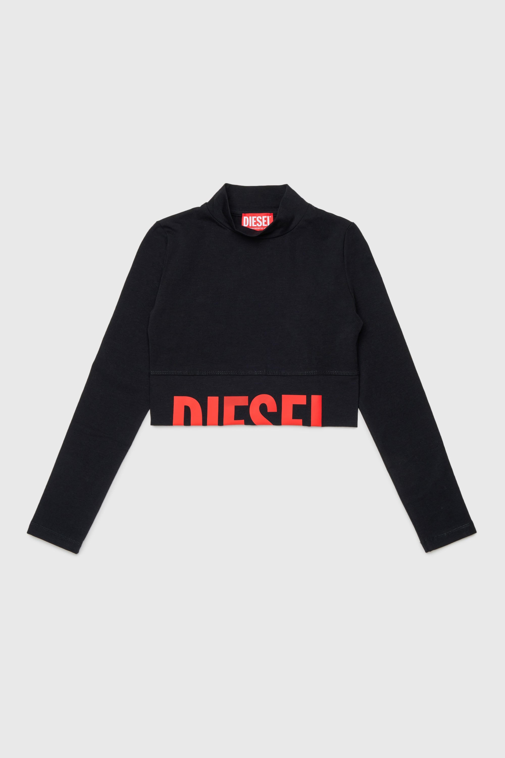 Diesel - TCEFILS, Damen Crop-Top mit abgeschnittenem Logo in Schwarz - 1