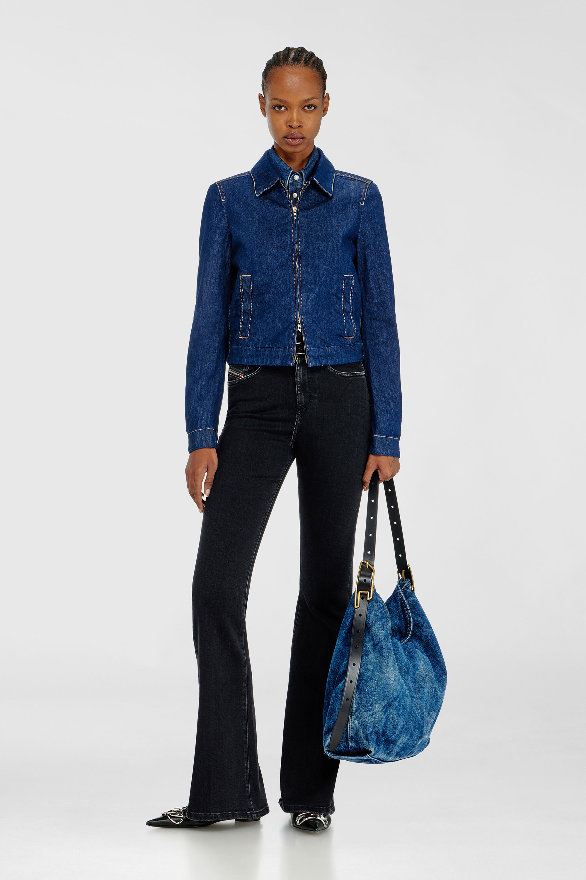 Diesel - DE-CORB, Damen Coach-Jacke aus rinse denim in Dunkelblau - 1