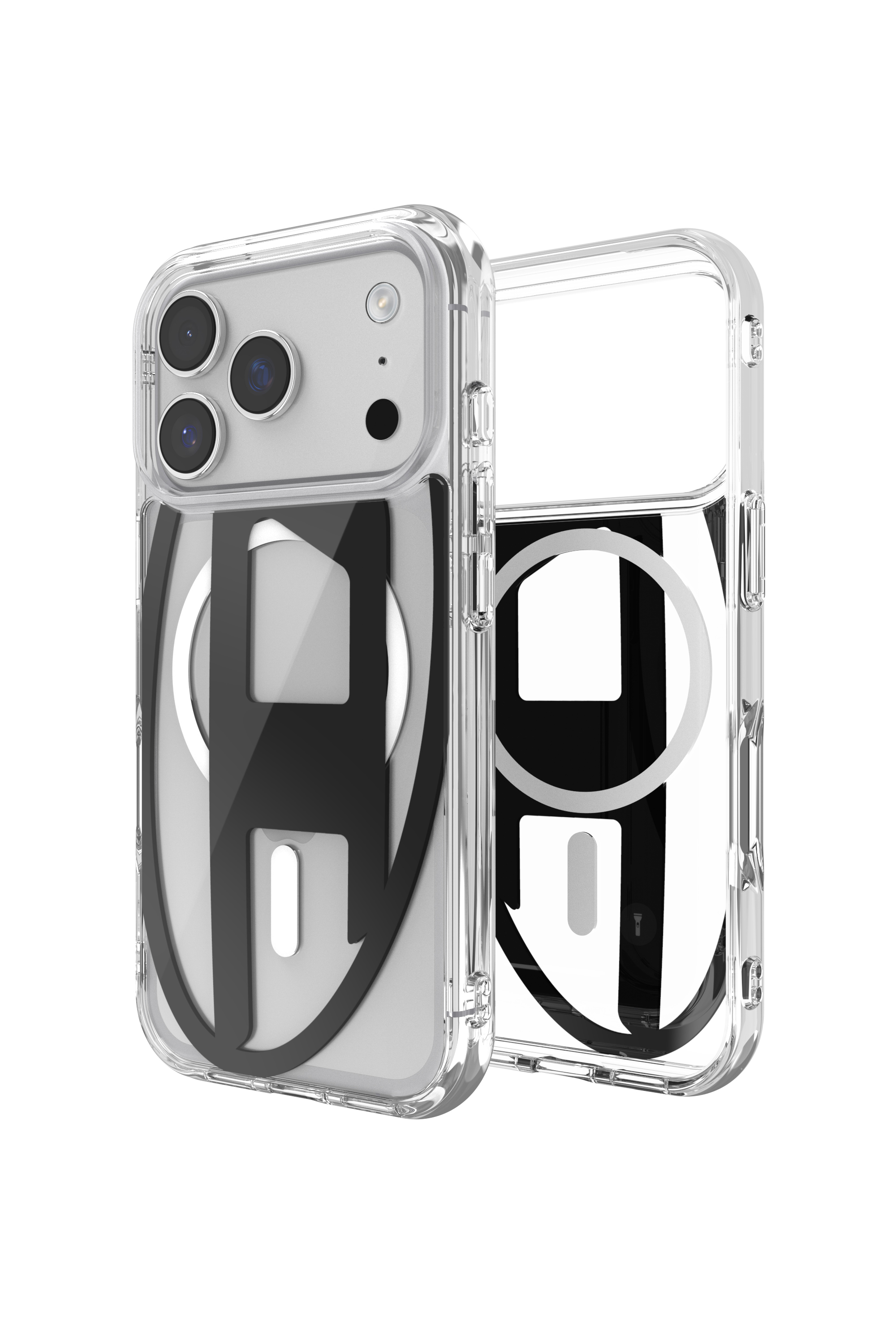 Diesel - 60417 AOP CASE, Unisex Oval D Metallgehäuse mit Magsafe für iPhone 17 Pro in Schwarz - 1