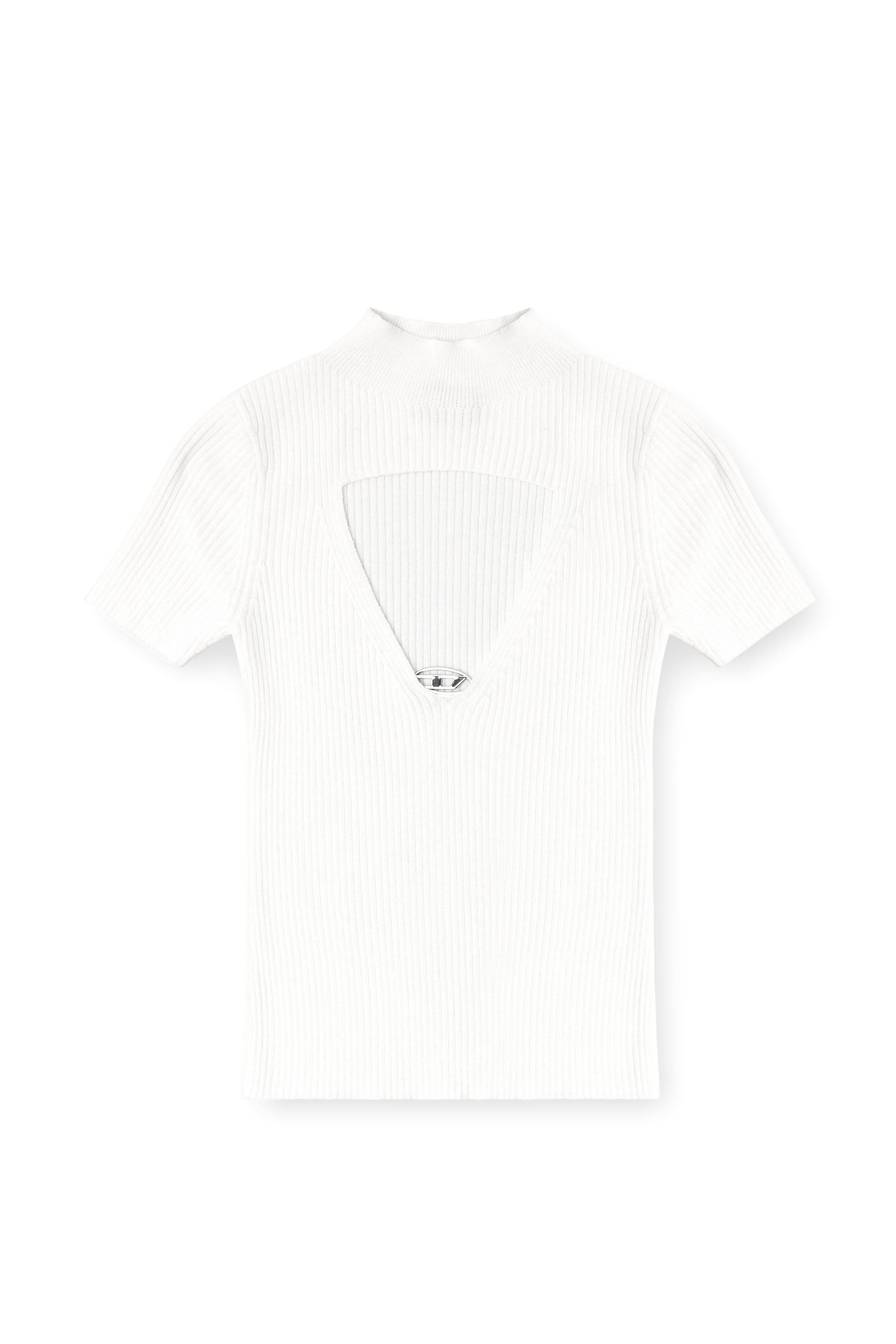 Diesel - M-OLIVE, Woman's Cut-out wool-knit top in White - 2