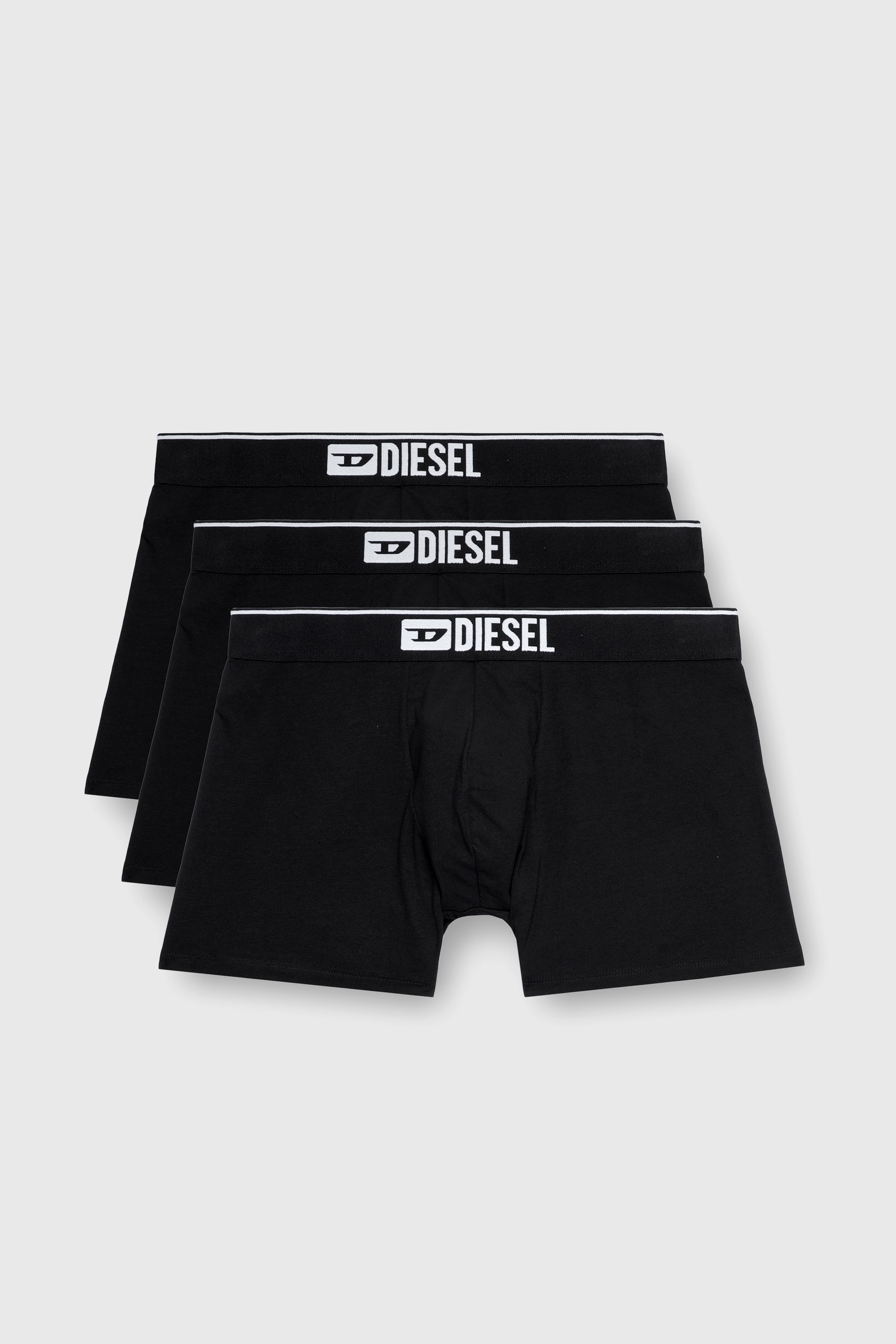 Diesel - UMBX-SEBASTIANTHREEPAC, Man's Three-pack of plain long boxer briefs in Black - 1