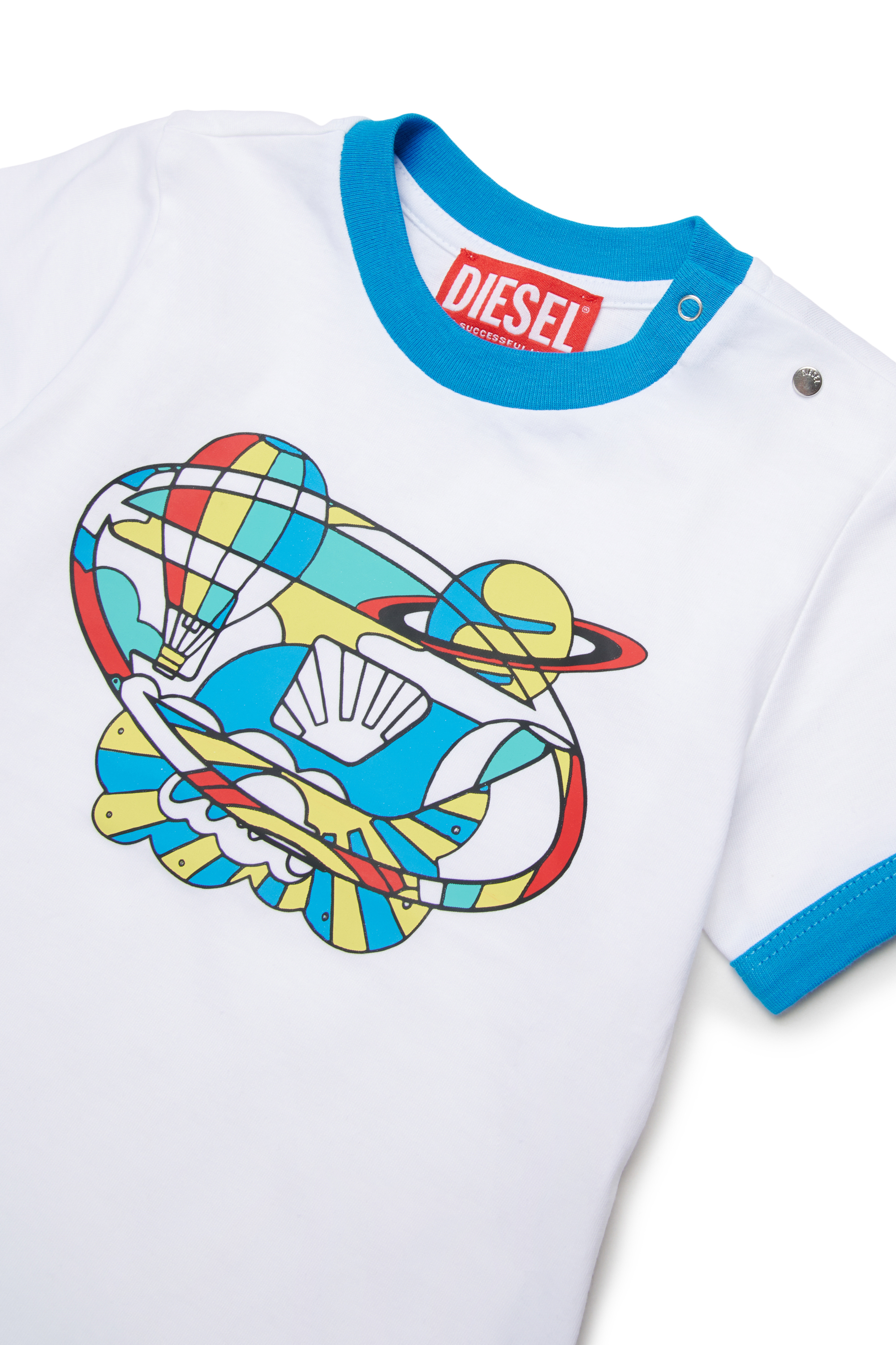 Diesel - TWIRB, Herren Ring-T-Shirt mit optischem Print in Wei&szlig; - 3