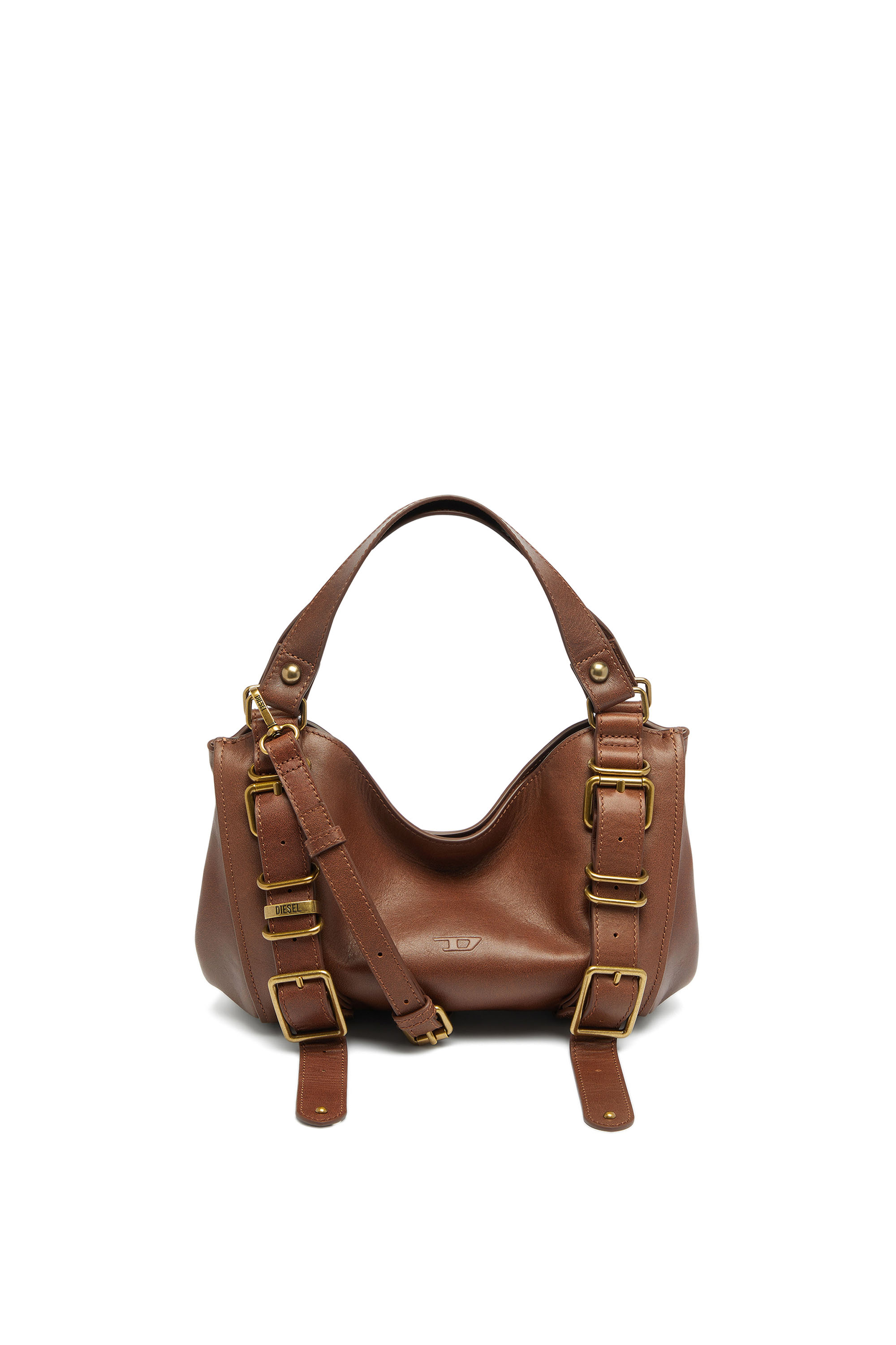 Diesel - D-ONE TOPHANDLE S, Damen D-One-Small Henkeltasche aus behandeltem Leder in Braun - 1
