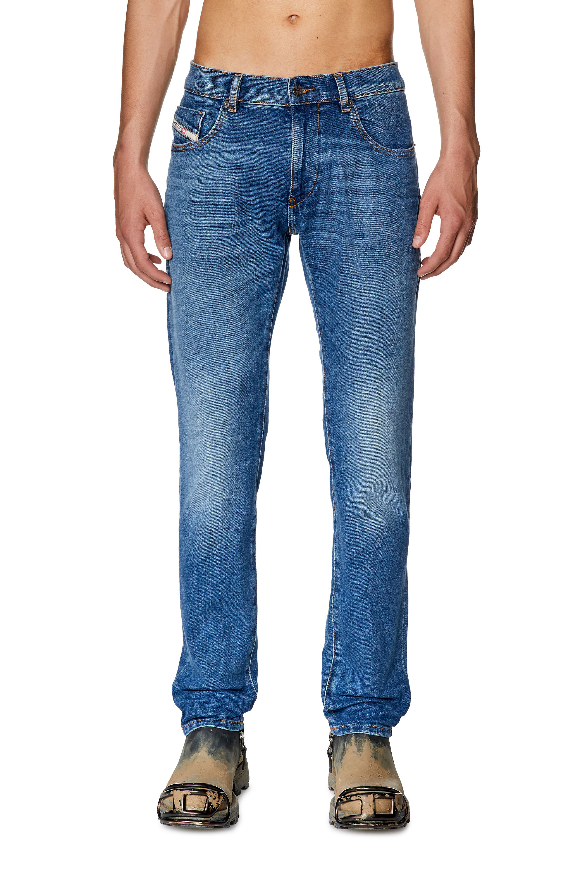 Diesel - 2019 D-Strukt 0ENAT Slim Jeans, Mittelblau - Image 1