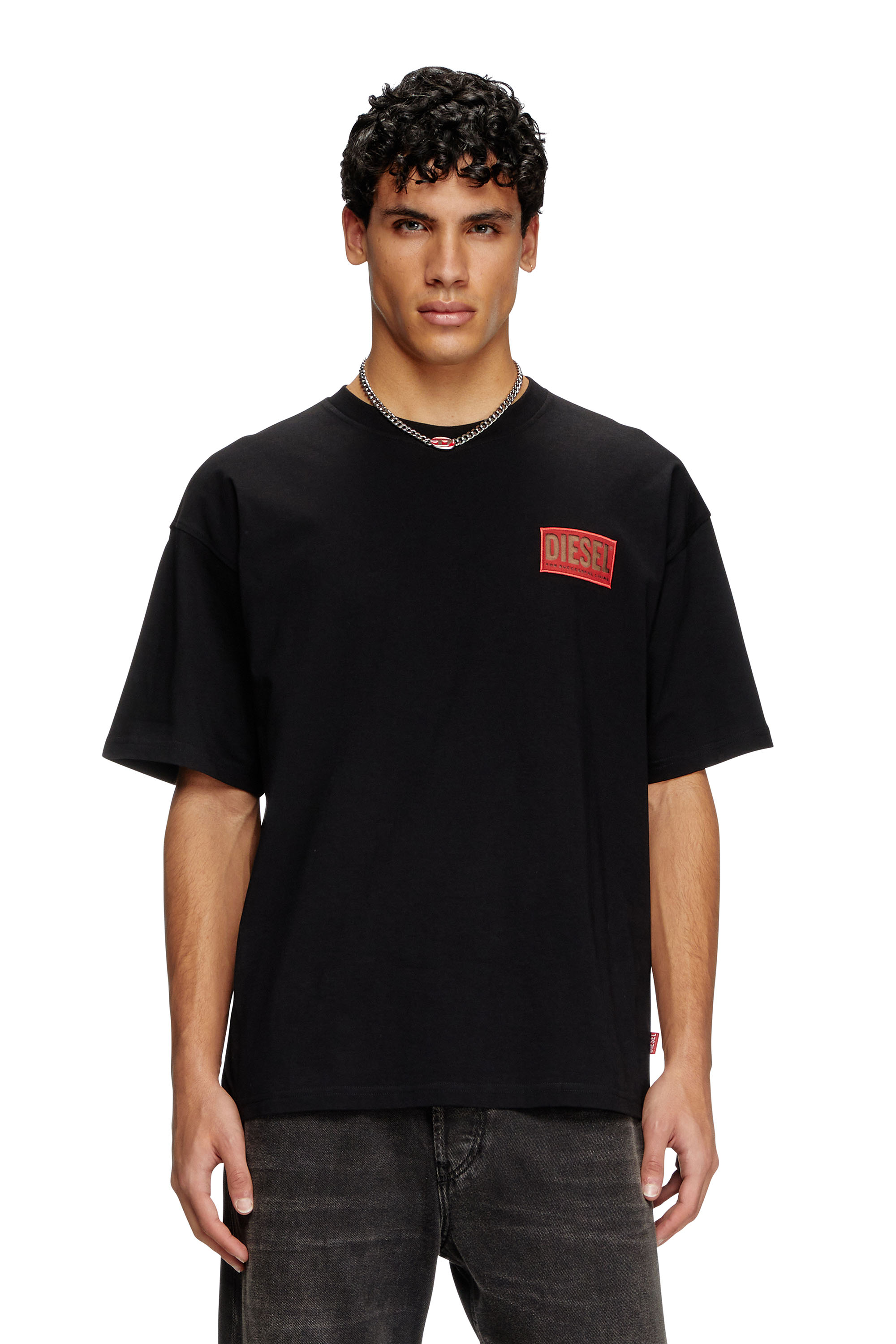 Diesel - T-BOXT-R31, Herren T-Shirt mit Logo-Patch in Schwarz - 1