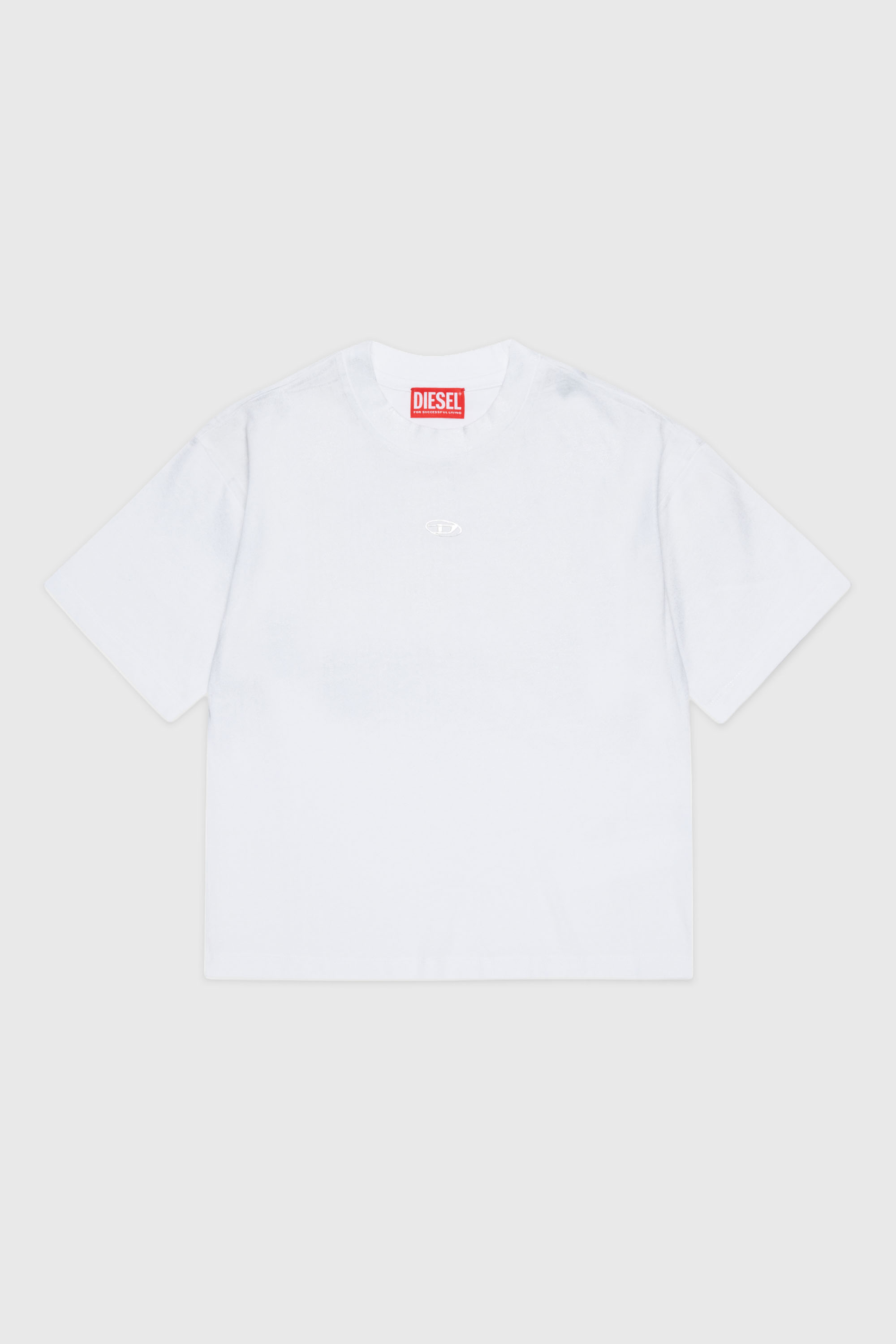 Diesel - TANORMYS2, Damen Baumwoll-T-Shirt mit tonaler Oval D Stickerei in Wei&szlig; - 1