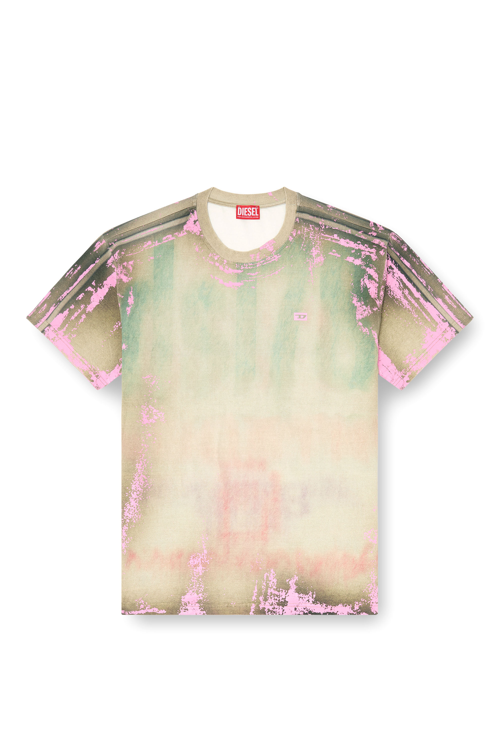 Diesel - T-FILMY-SHO, Herren T-Shirt aus Jersey mit Leder-Crack-Effekt in Bunt - 2