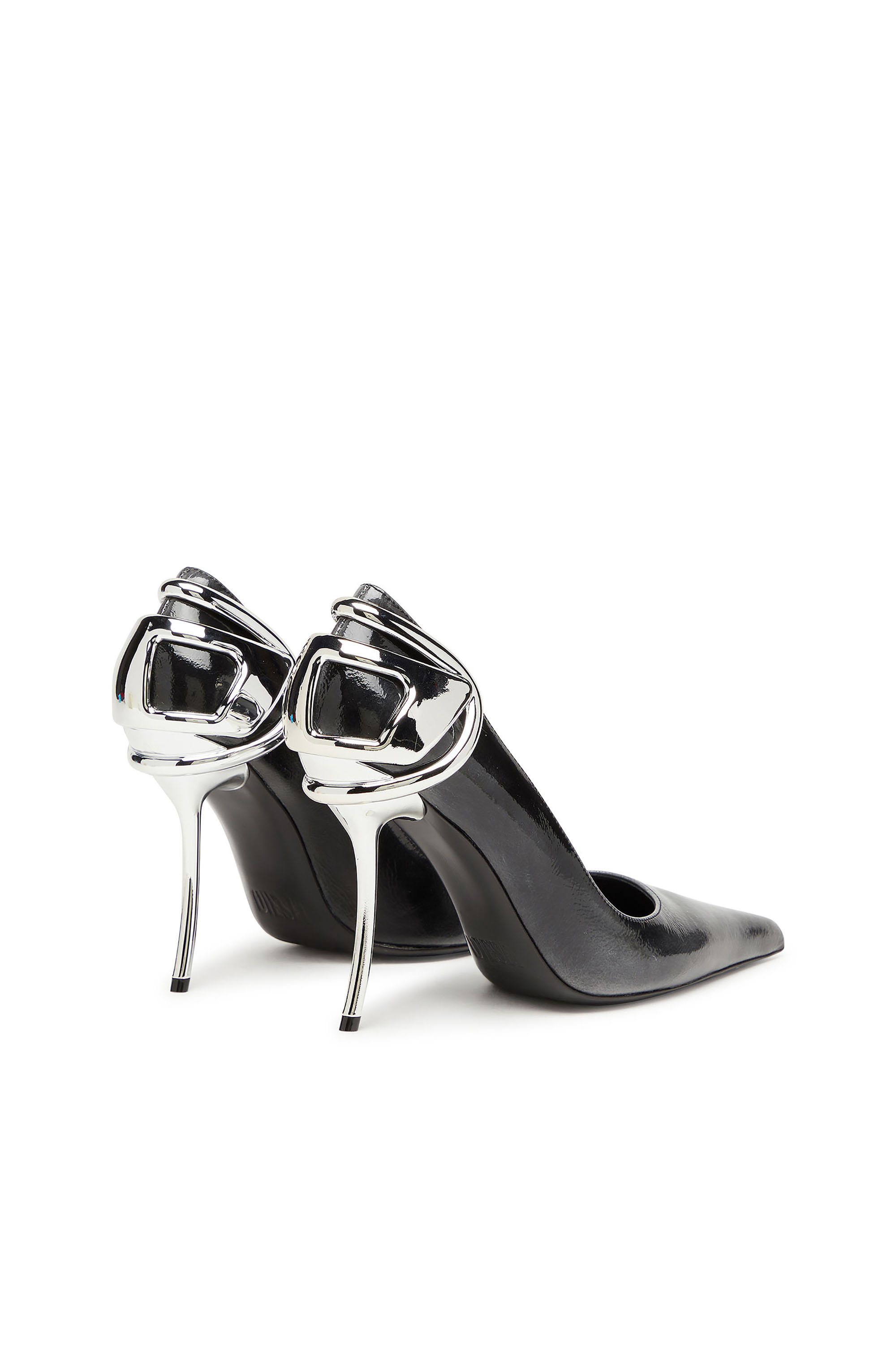 Diesel - D-TEN&HALF P, Damen Pumps aus Pull up-Lackleder in Schwarz - 3