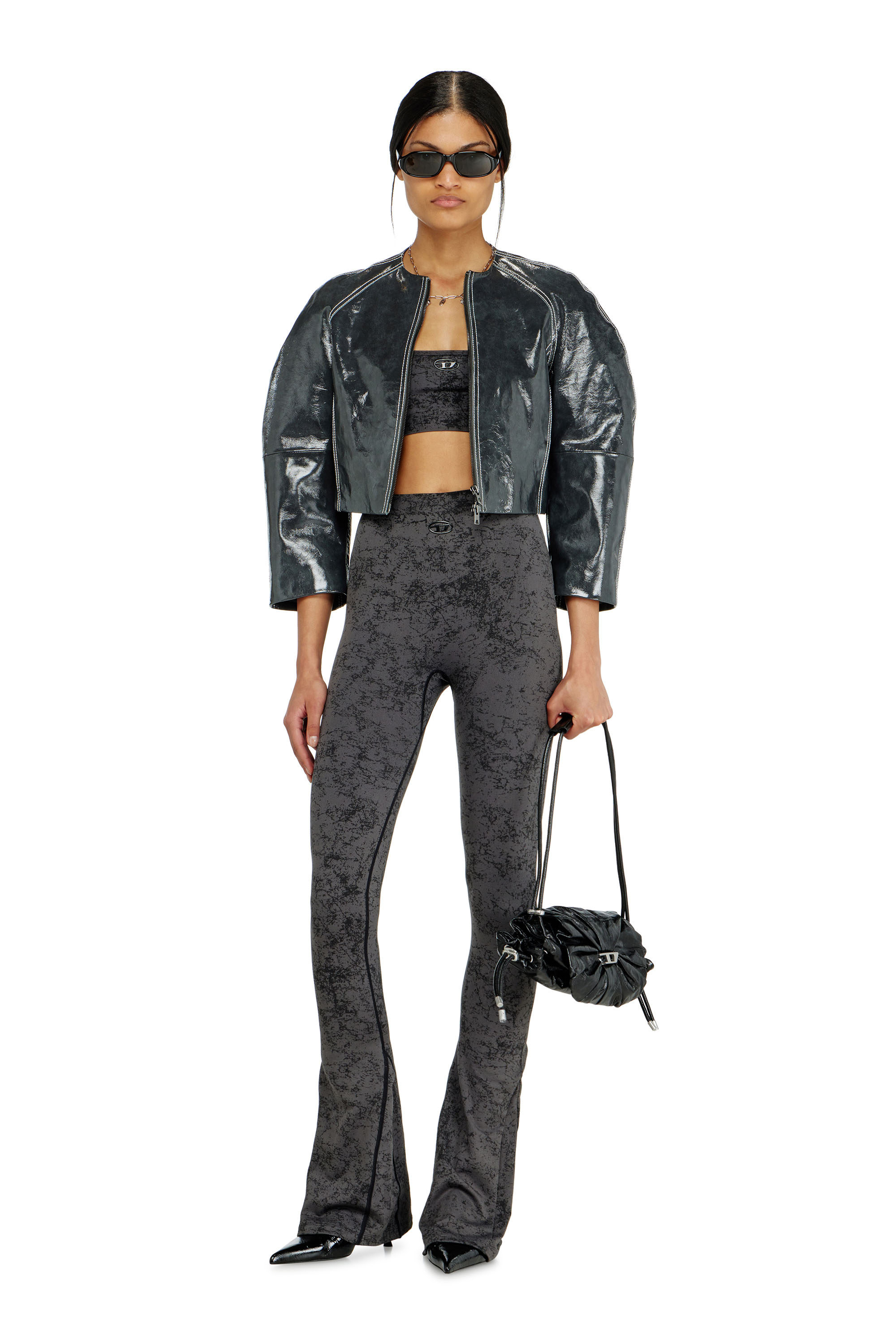 Diesel - HELLA-UTLT, Damen Sport-BH mit Utility-Print in Dunkelgrau - 5