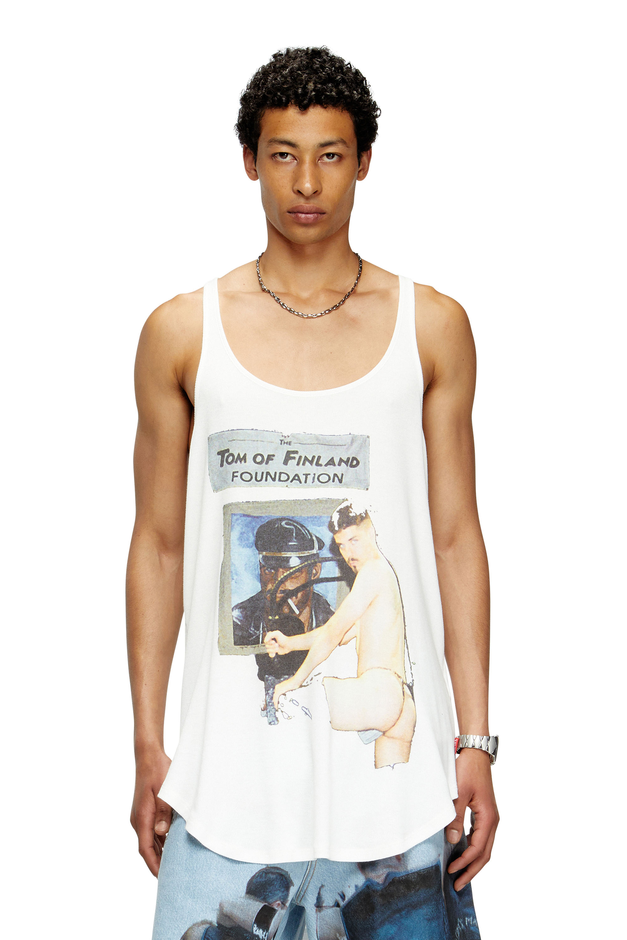 Diesel - PR-T-SHANRY-TOM25, Unisex Tank-Top mit Grafik-Print in Weiß - 2