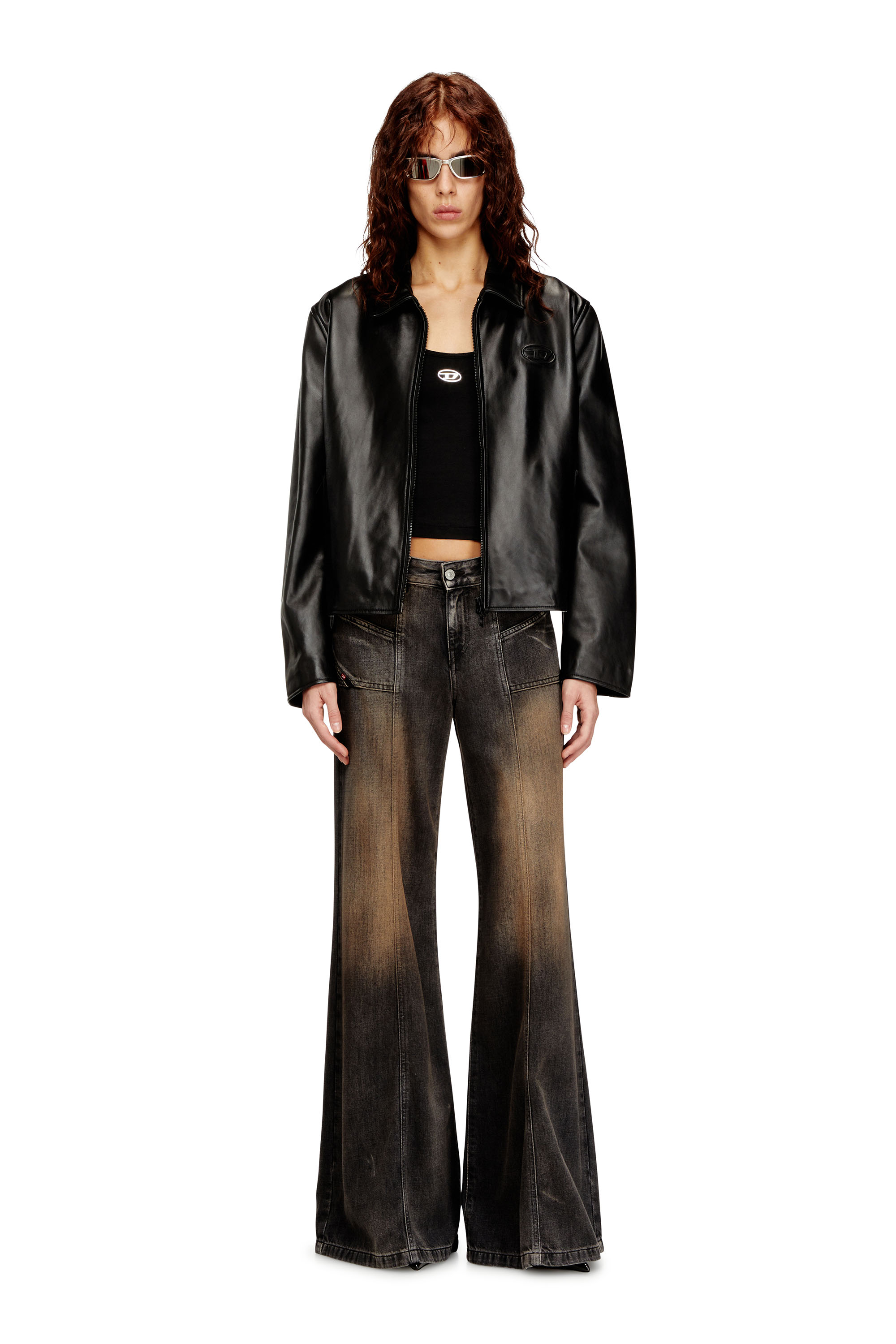 Diesel - Damen Flare Jeans D-Akii 068TX, Schwarz/Dunkelgrau - 2