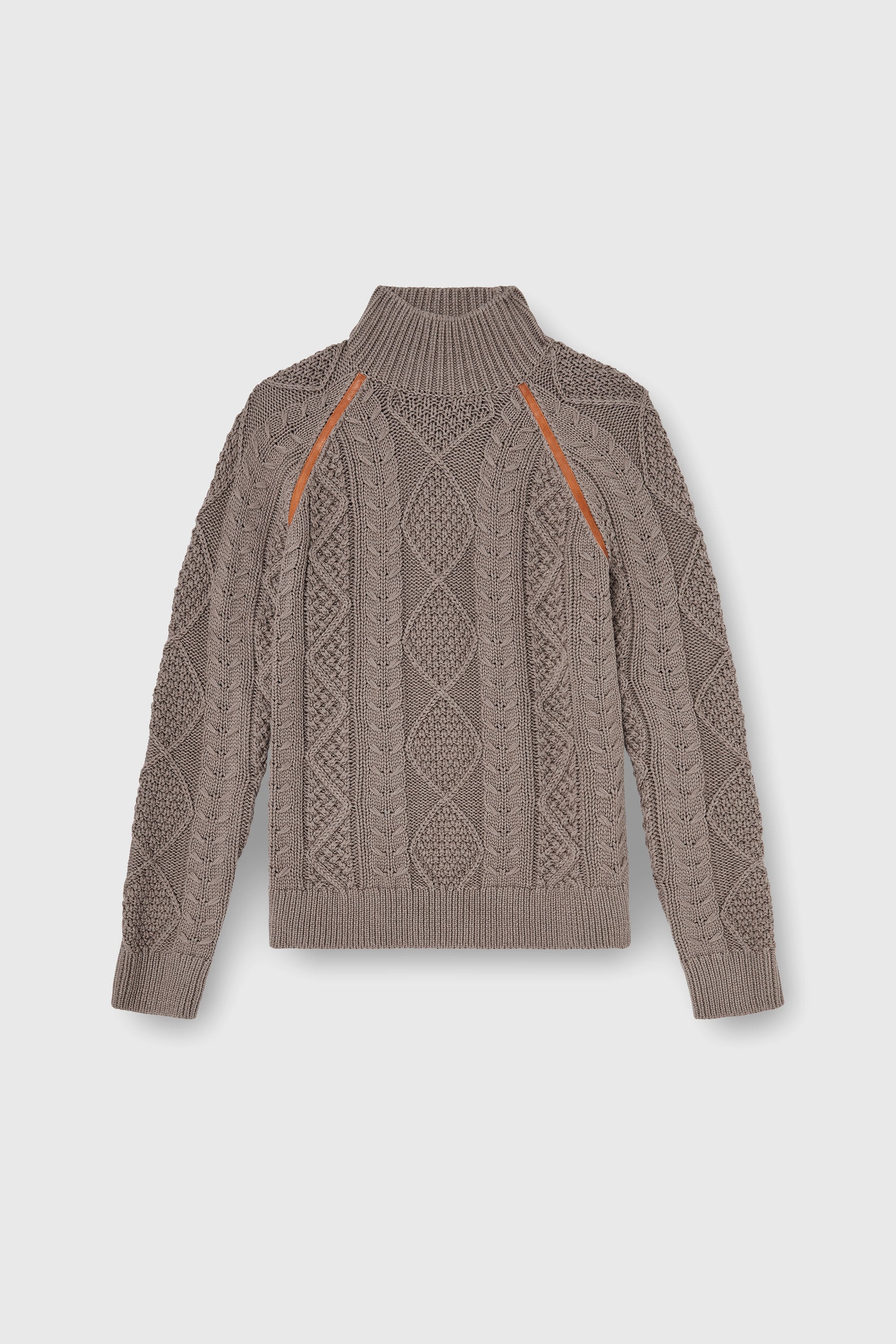 Diesel - K-INOME, Herren Rollkragenpullover im Zopfmuster in Braun - 2