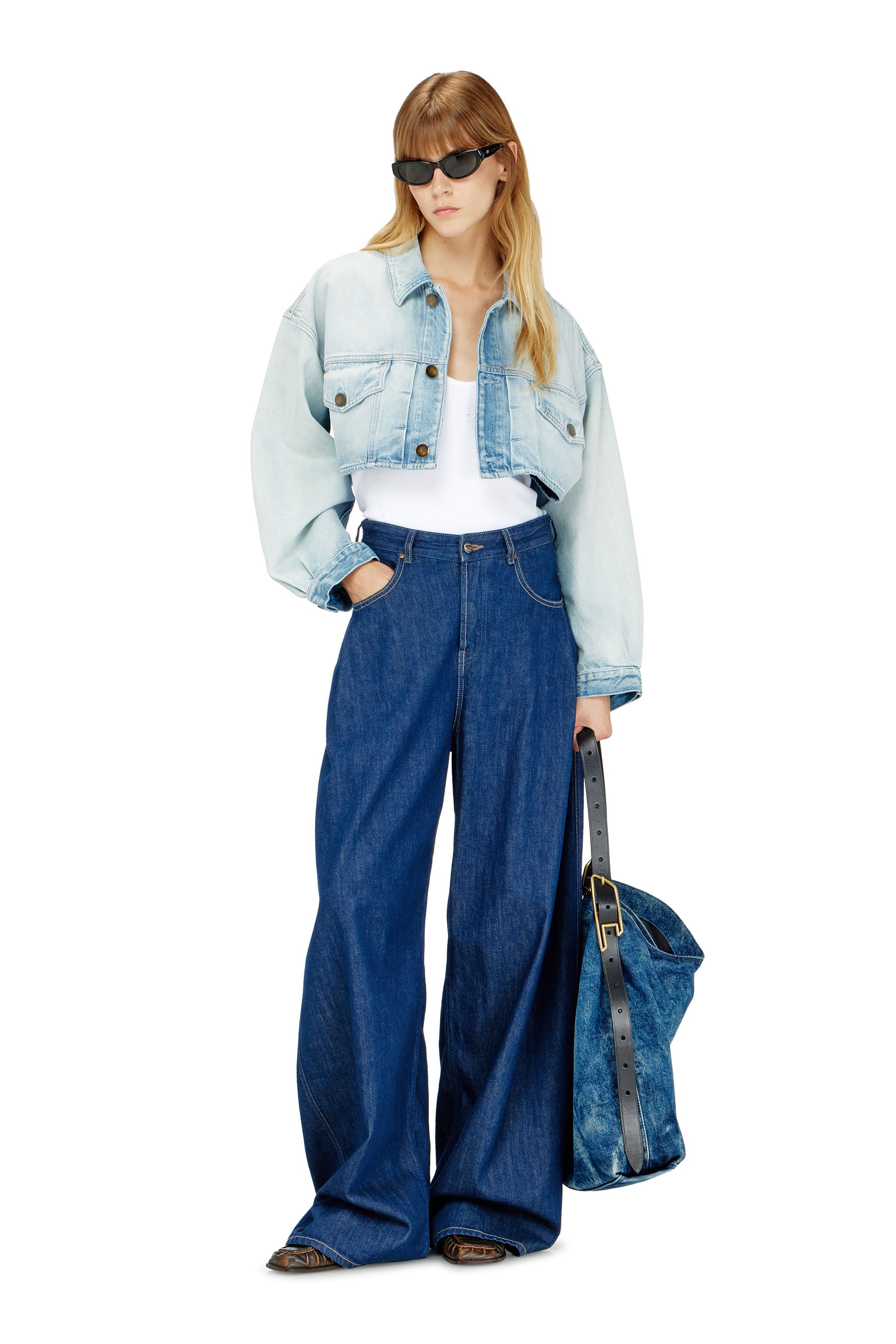 Diesel - T-IPSYA-LKDS, Damen Geripptes Tanktop mit Oval D in Wei&szlig; - 2