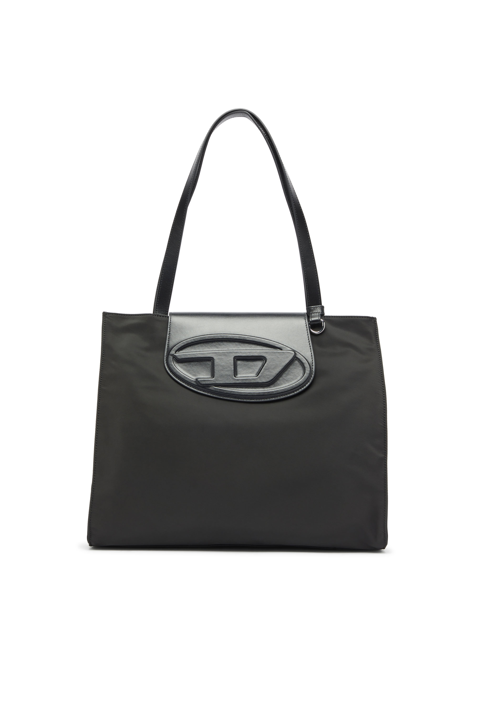 Diesel - 1DR TOTE E/W, Unisex 1DR - Einkaufstasche aus nylon mit lederklappe in Schwarz - 1
