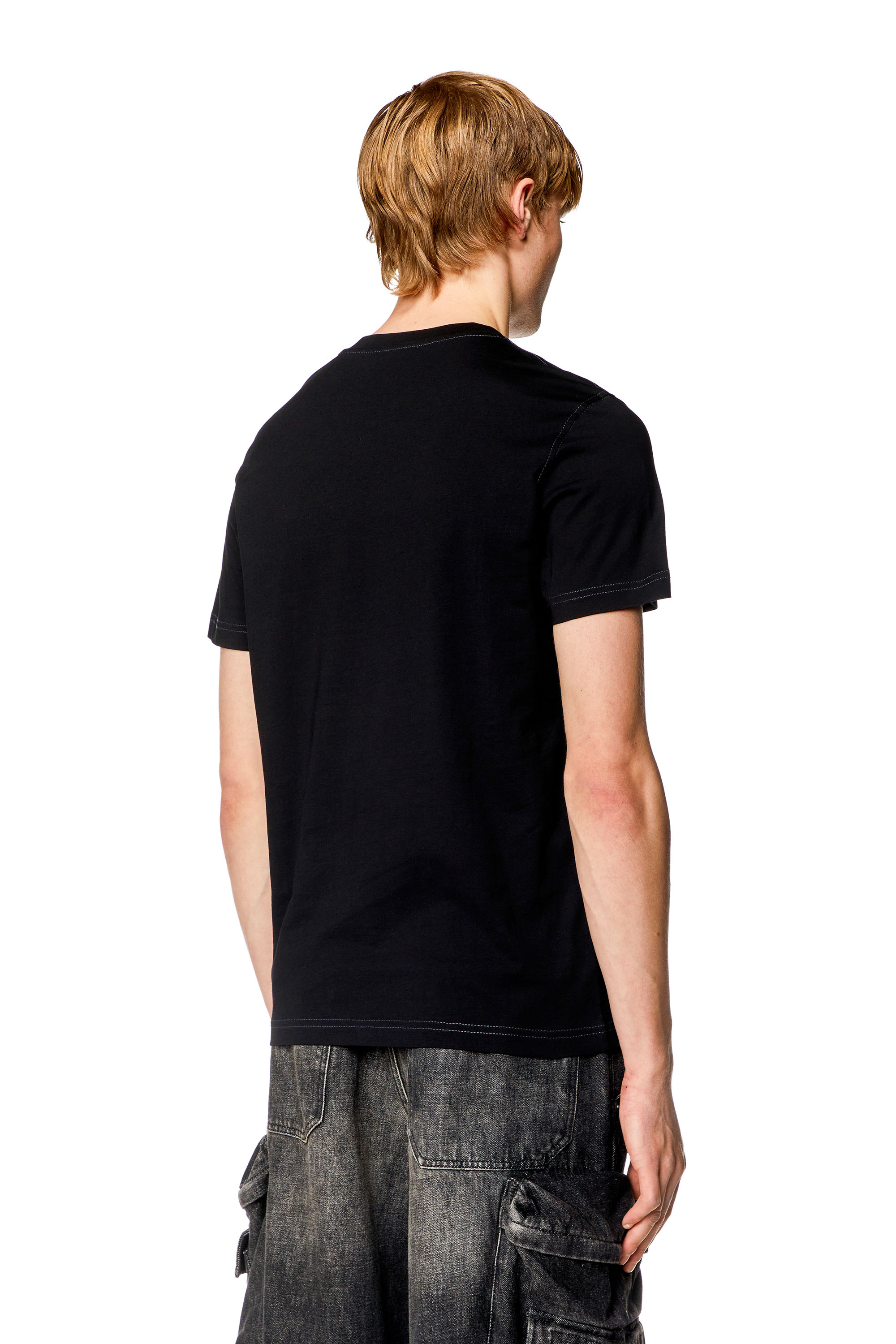 Diesel - T-DIEGOR-K74, Man T-shirt with Oval D 78 print in Black - Image 4
