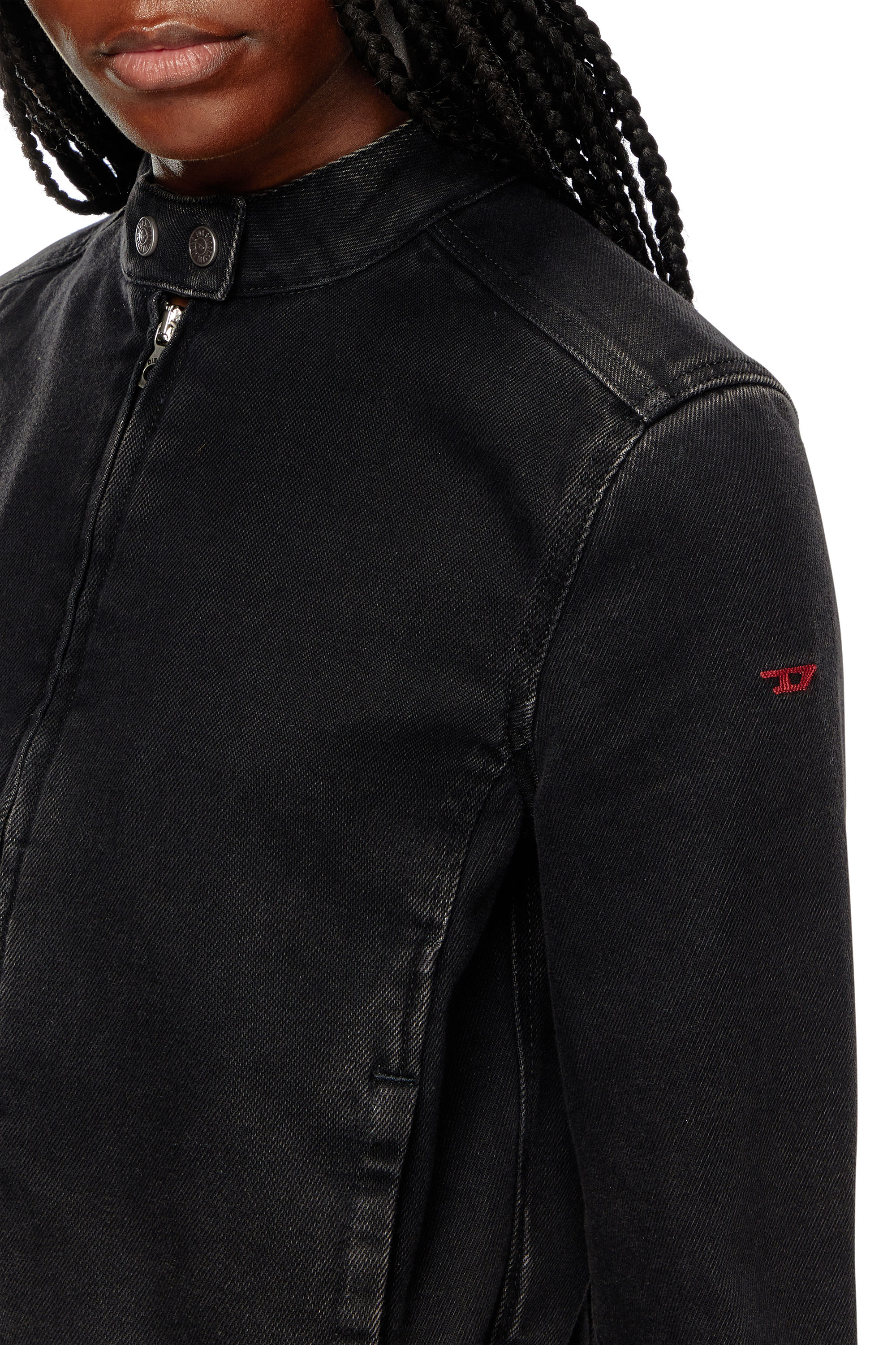 Diesel - DE-MORNIN, Damen Motorradjacke aus Denim in Schwarz - 5
