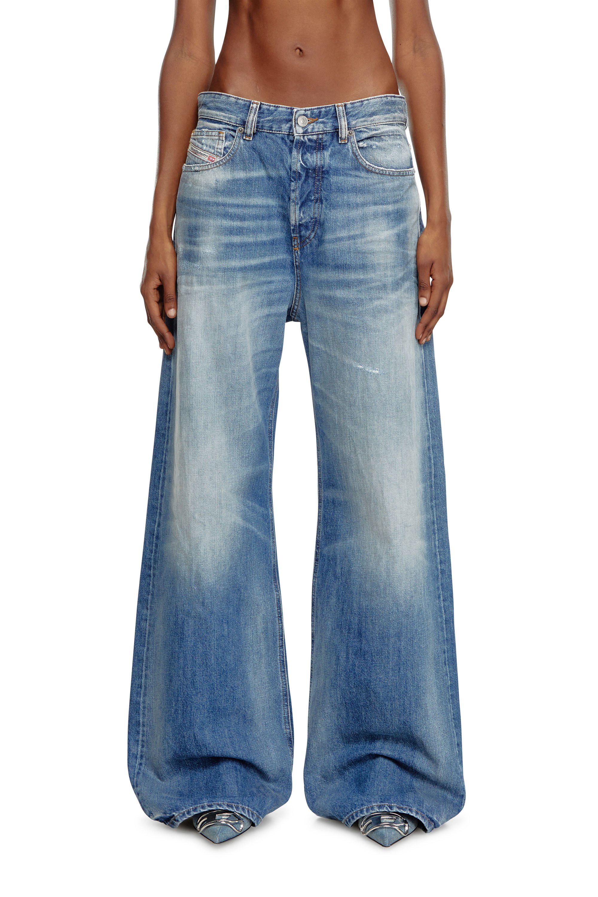 Diesel - Damen Straight Jeans 1996 D-Sire 09J86, Mittelblau - 2