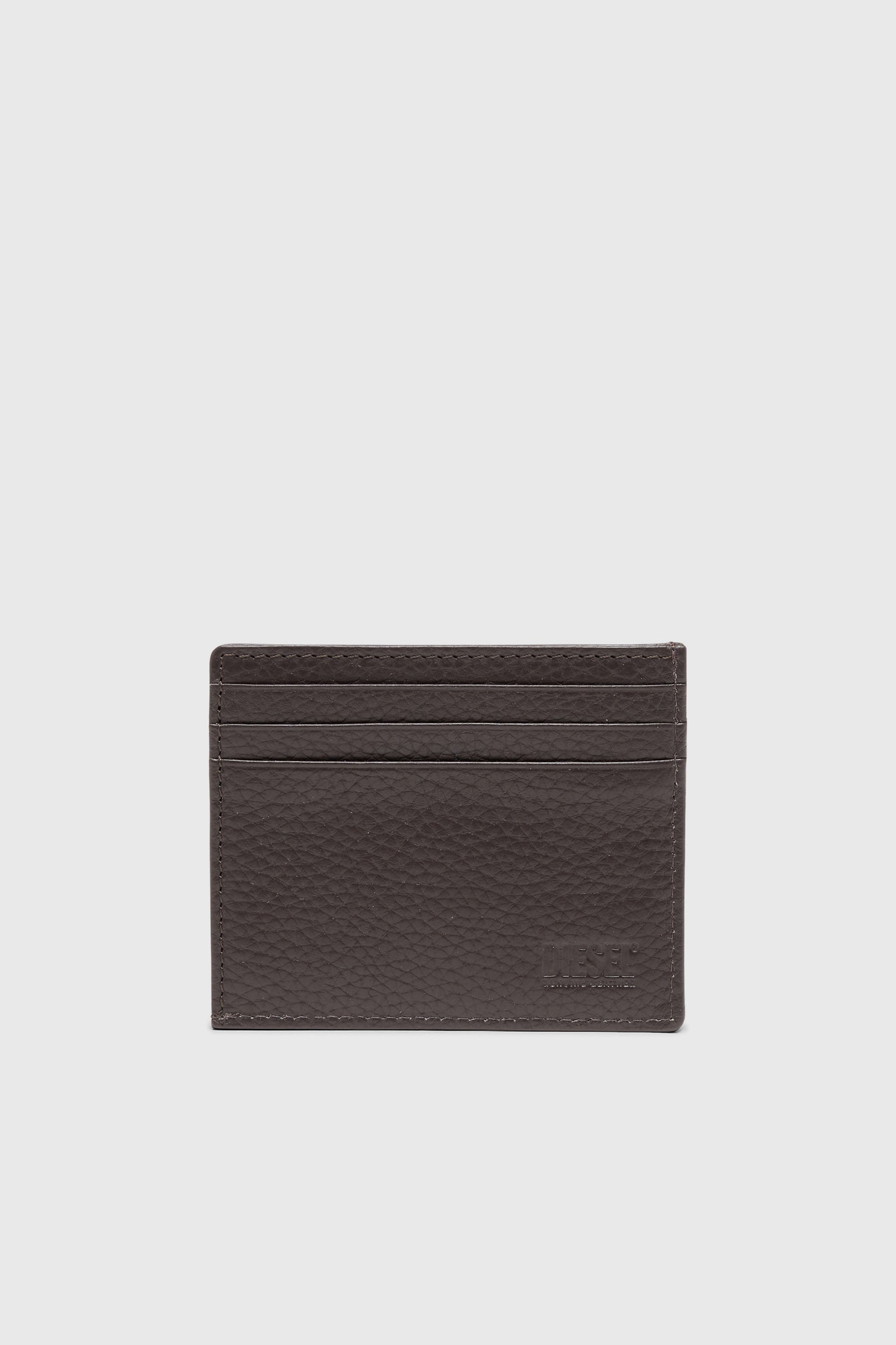 Diesel - CARD CASE, Herren Kartenetui aus genarbtem Leder in Braun - 2