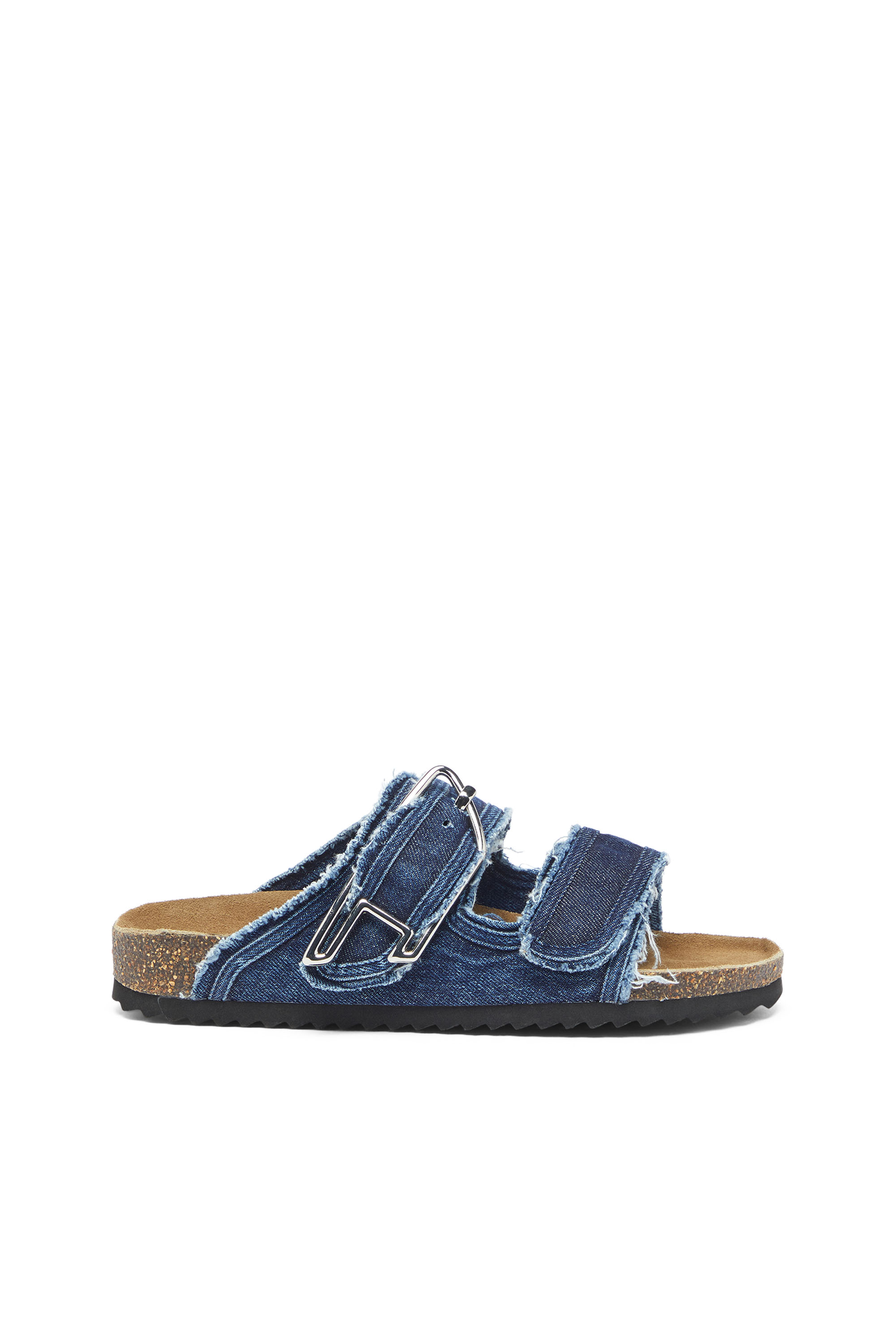 Diesel - D-WOODSTOCK D SANDAL W, Damen D-Woodstock - Sandale mit ausgefransten denim-riemen in Mittelblau - 1