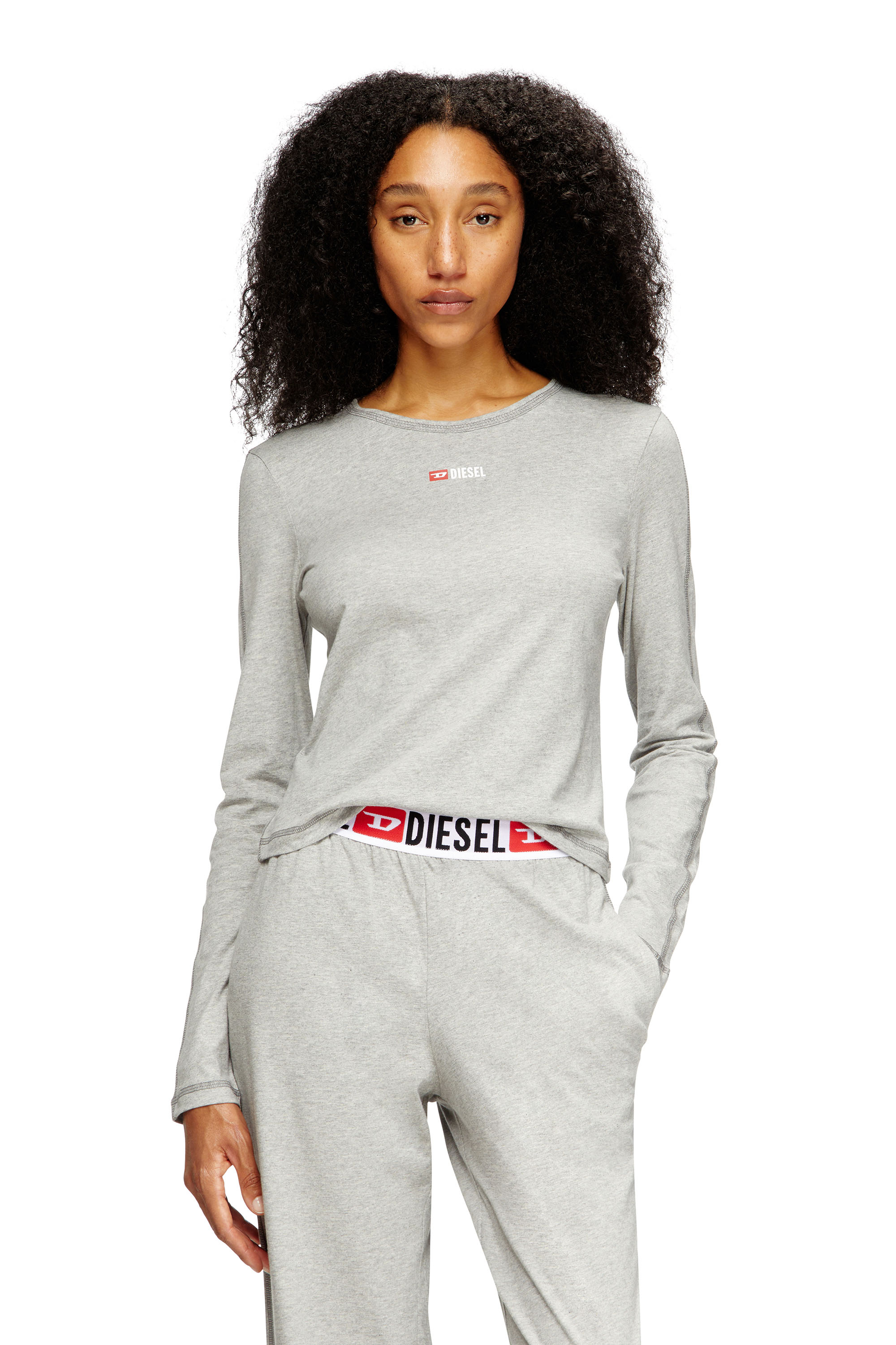 Diesel - SET-GILDA-D-CORE, Damen Pyjamas aus Stretch-Baumwolle in Hellgrau - 2