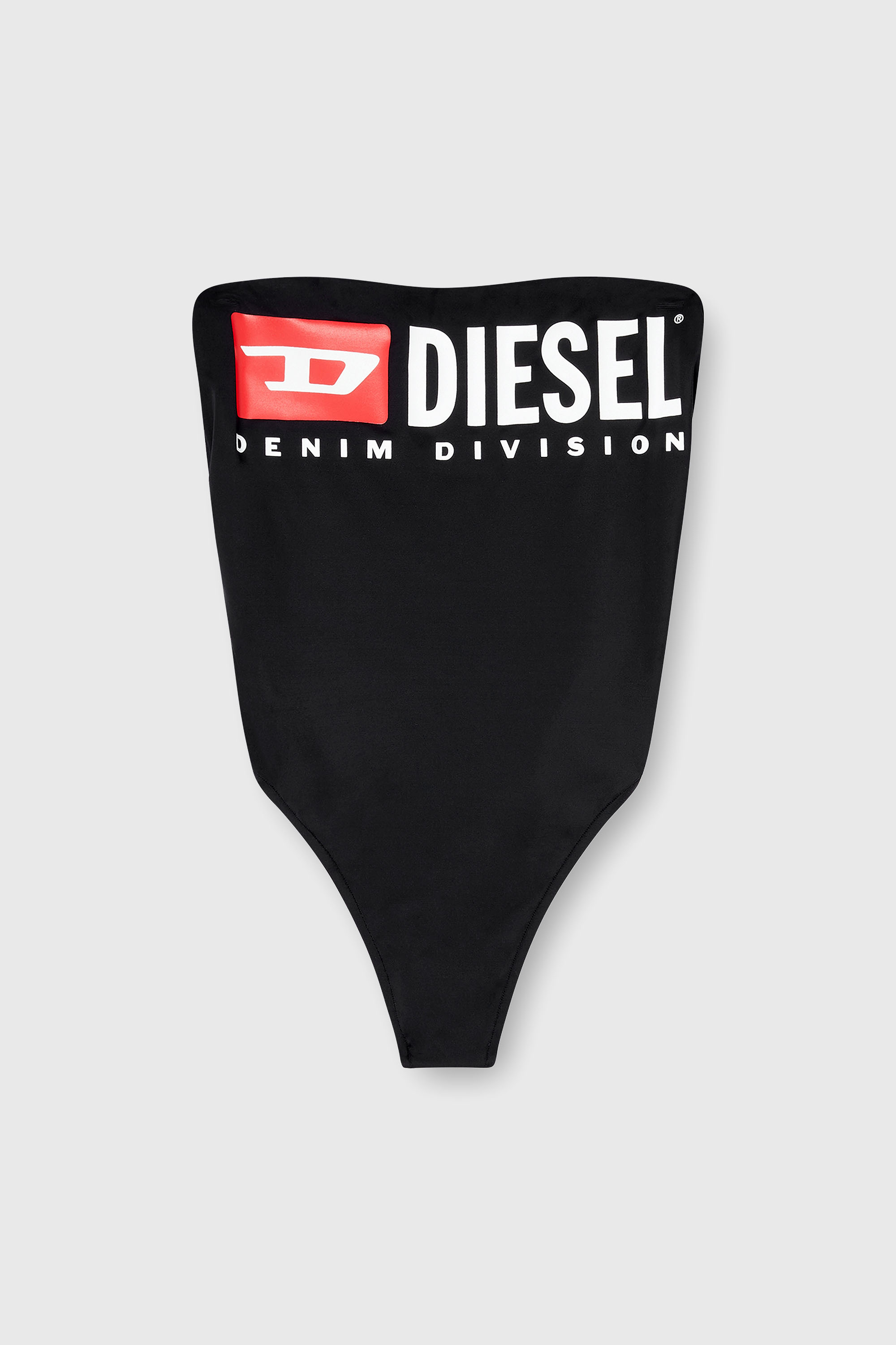 Diesel - CECILIA-D-CORE, Damen Badeanzug ohne Tr&auml;ger mit Diesel Denim Division Logo in Schwarz - 2