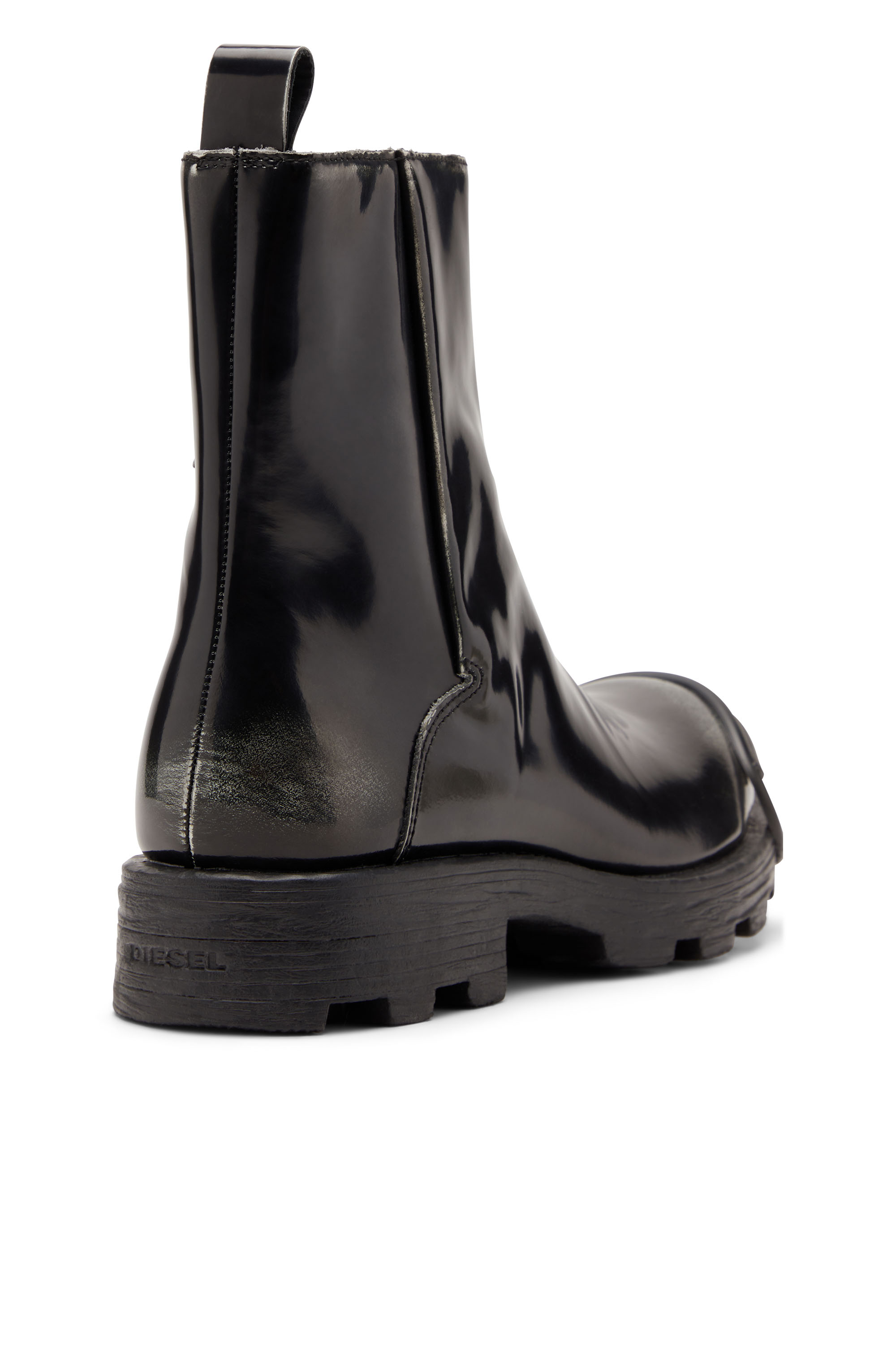 Diesel - D-HAMMER BT ZIP D, Man's D-Hammer - Leather boots with zipper in Black - 6