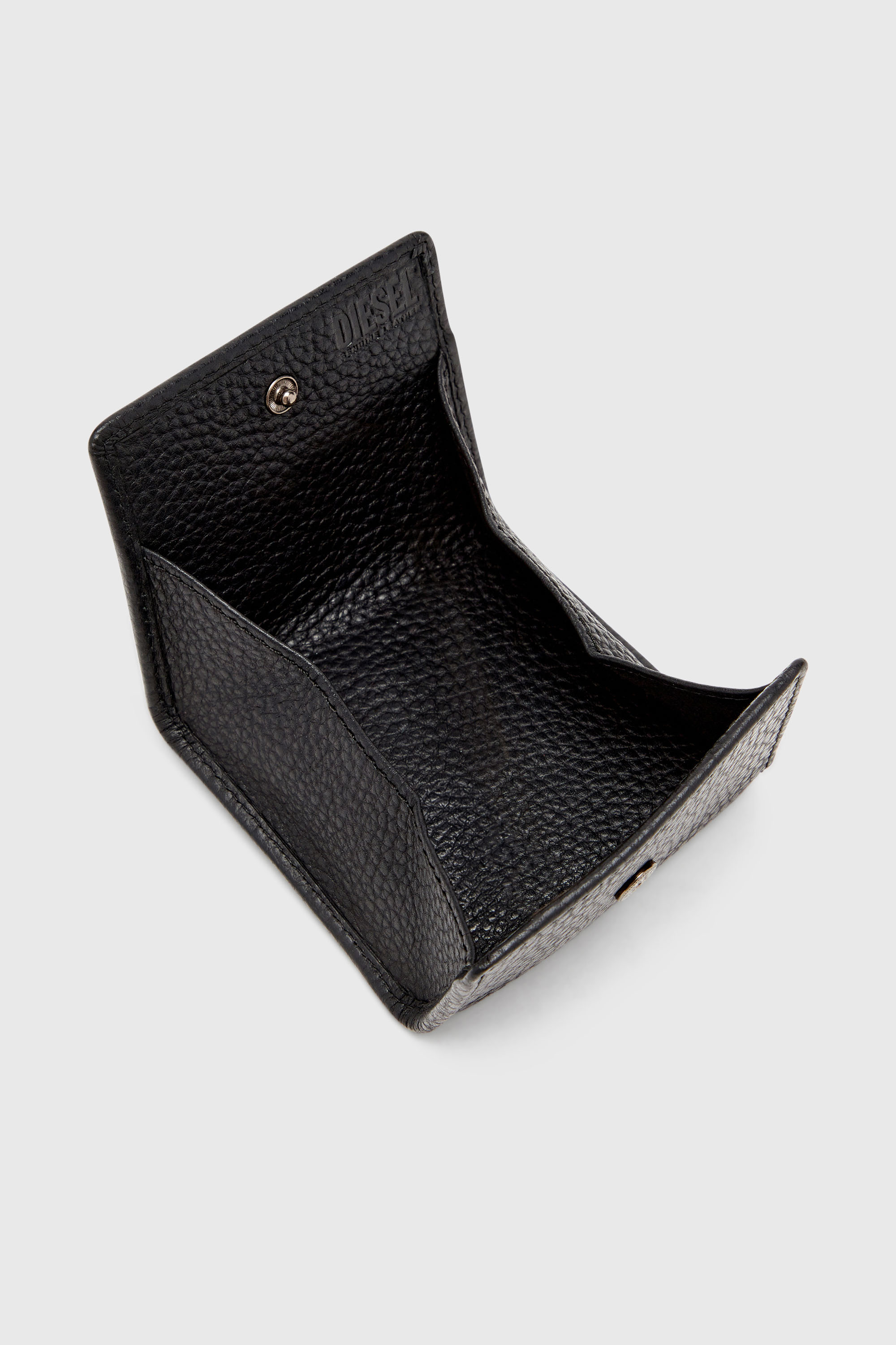 Diesel - HISSU EVO COIN CASE, Herren M&uuml;nzetui aus genarbtem Leder in Schwarz - 3