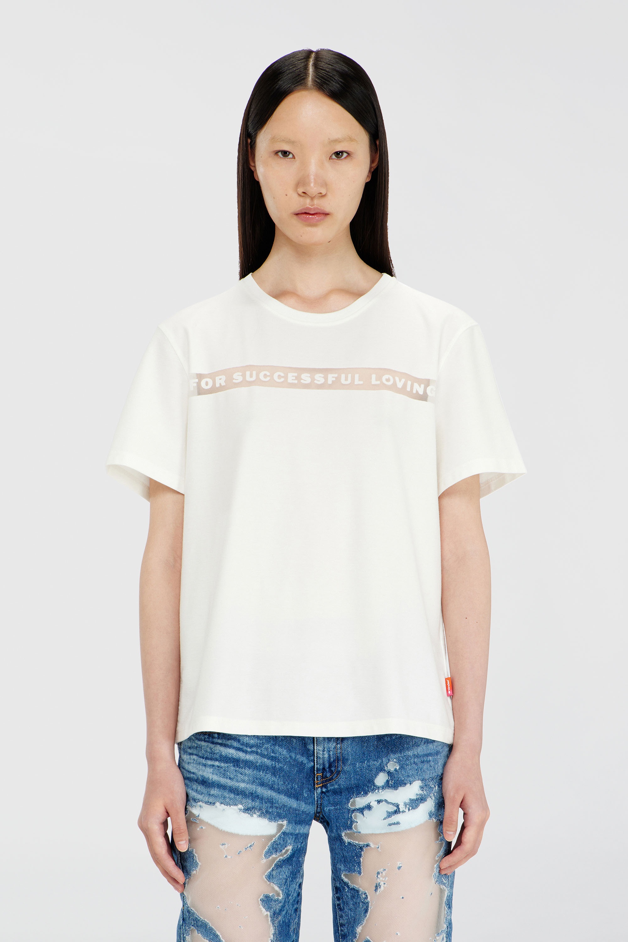 Diesel - PR-T-NOTS-CHI-R, Unisex T-Shirt mit For Successful Loving Logo in Wei&szlig; - 1
