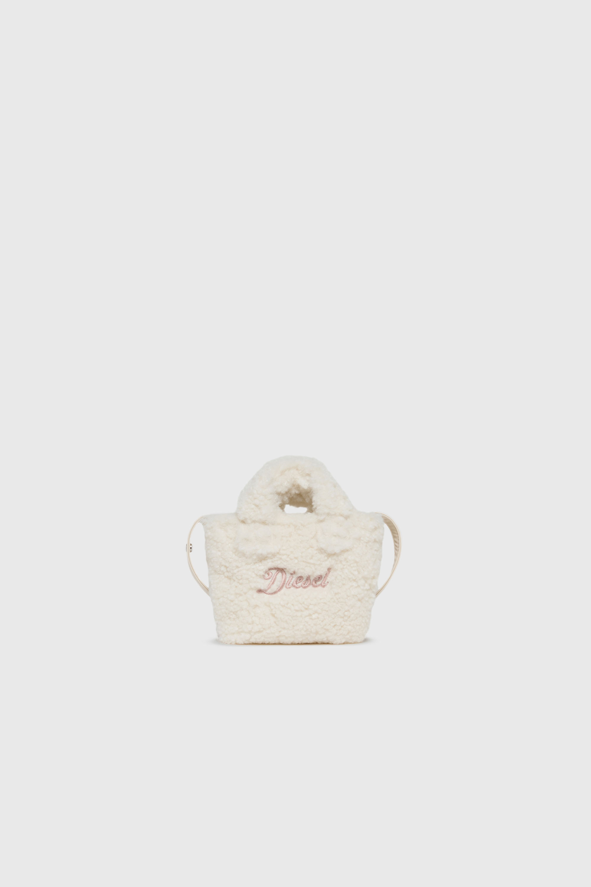 Diesel - WIXIT, Damen WIXIT - Mini-Tasche aus Teddy-Fleece in Wei&szlig; - 1