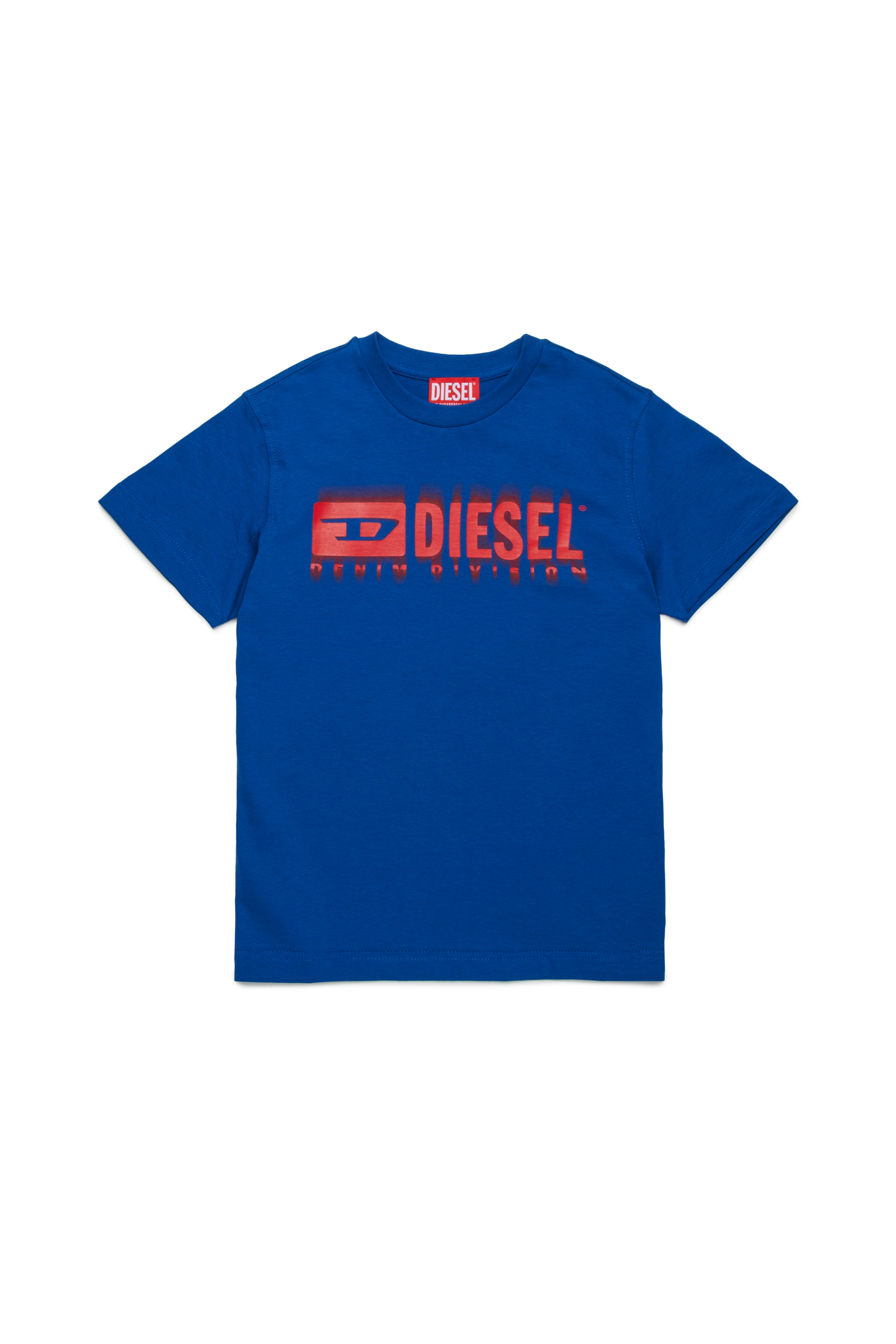 Diesel - TDIEGORL6, Herren T-Shirt mit verschmiertem Logo in Blau - 1