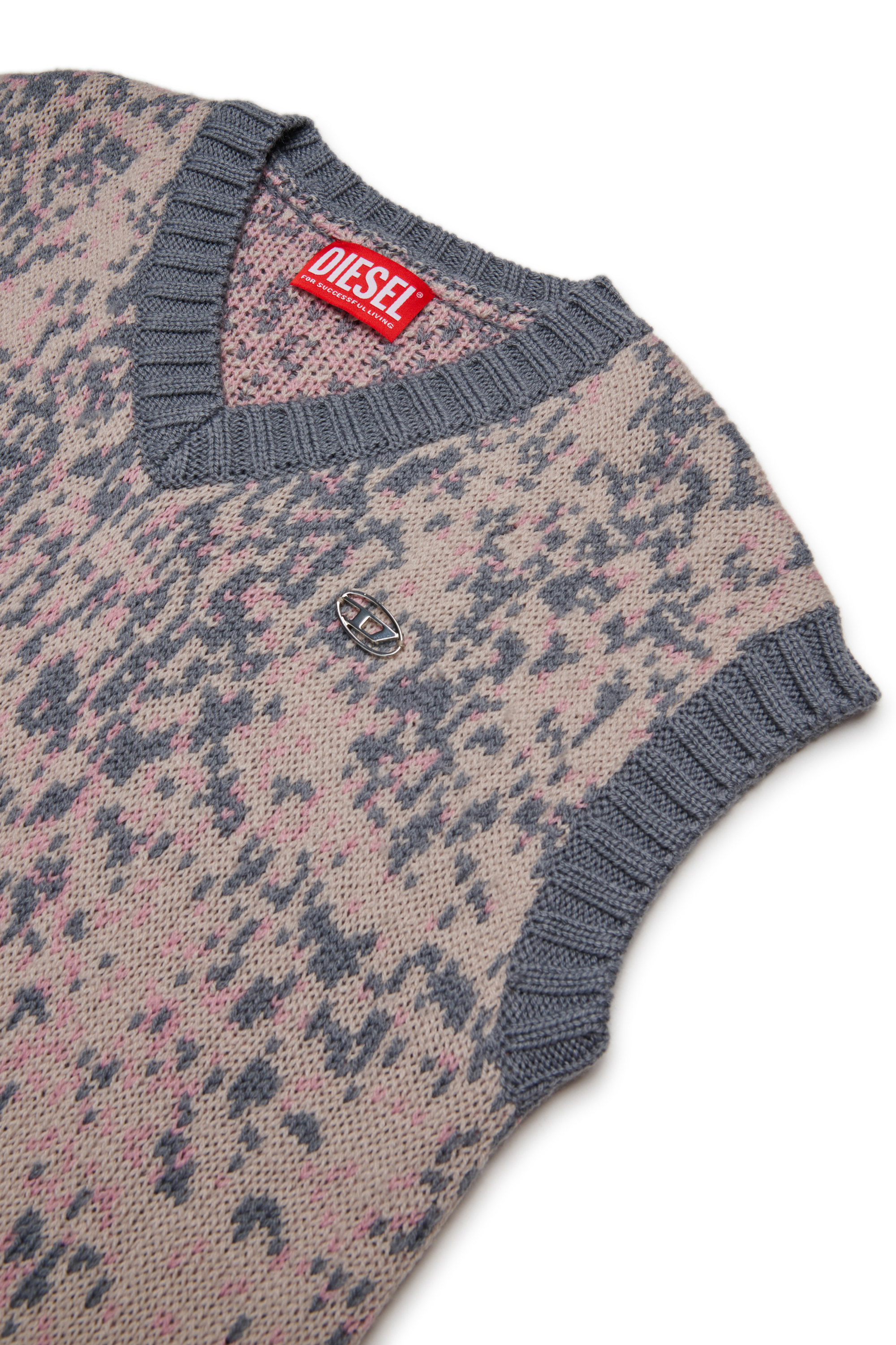 Diesel - DIAMA, Damen Wollkleid mit V-Ausschnitt in Rosa - 3