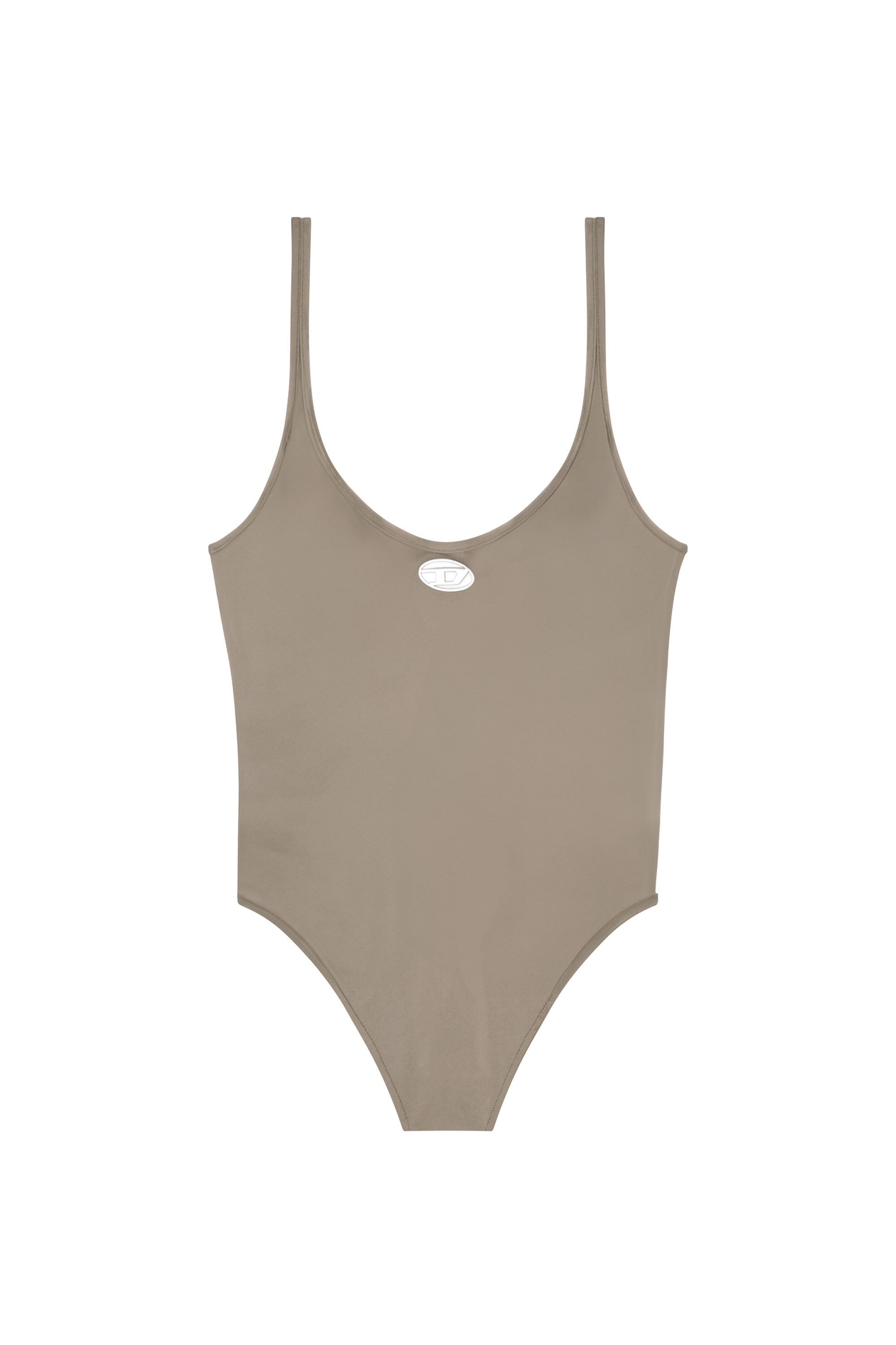 Diesel - MEGAN-UTLT, Damen Bodysuit aus Jacquard-Spitzen mit Oval D-Detail in Braun - 4