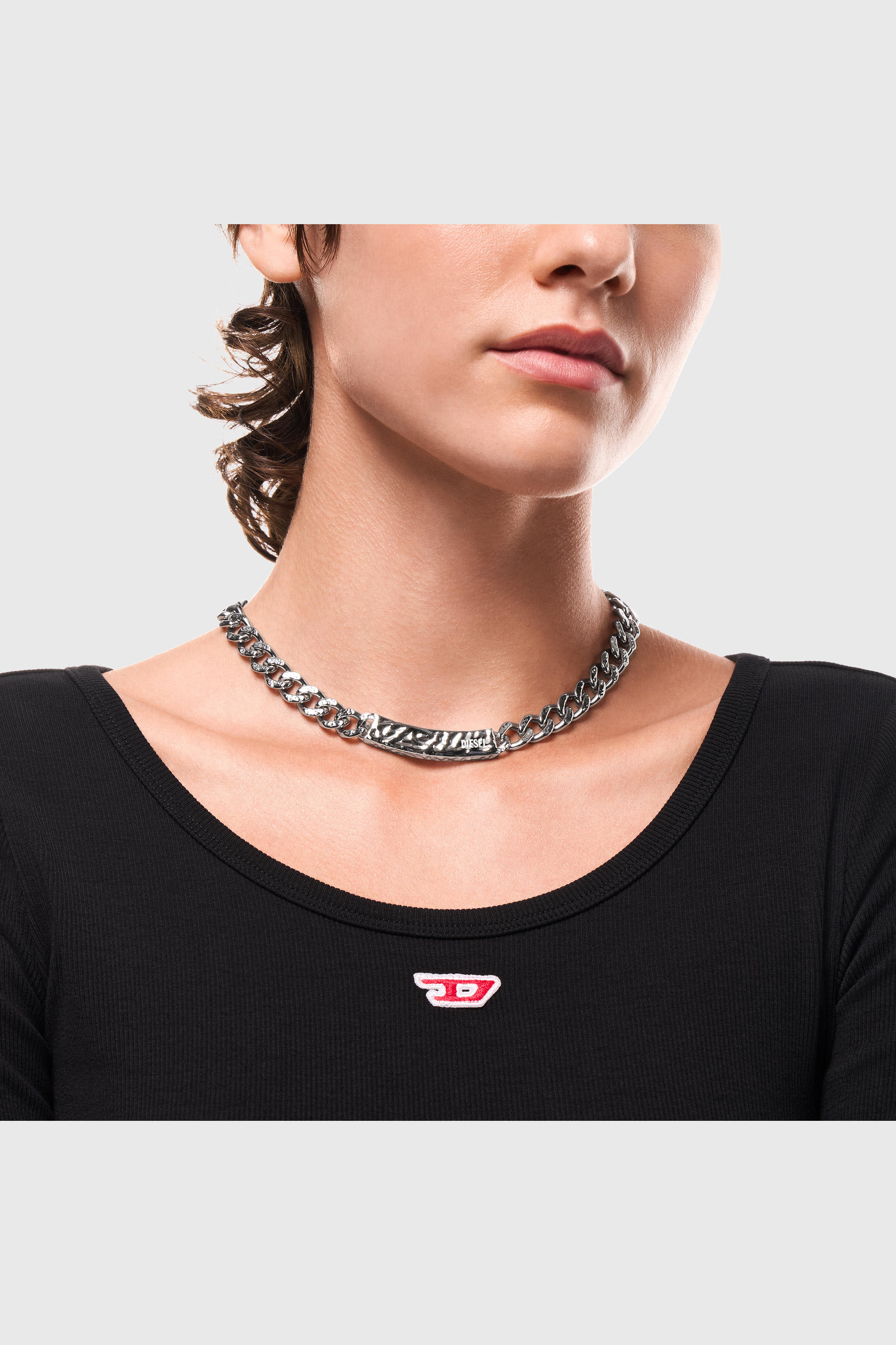 Diesel - DX1733040, Unisex Kettenhalskette aus Edelstahl in Silber - 4