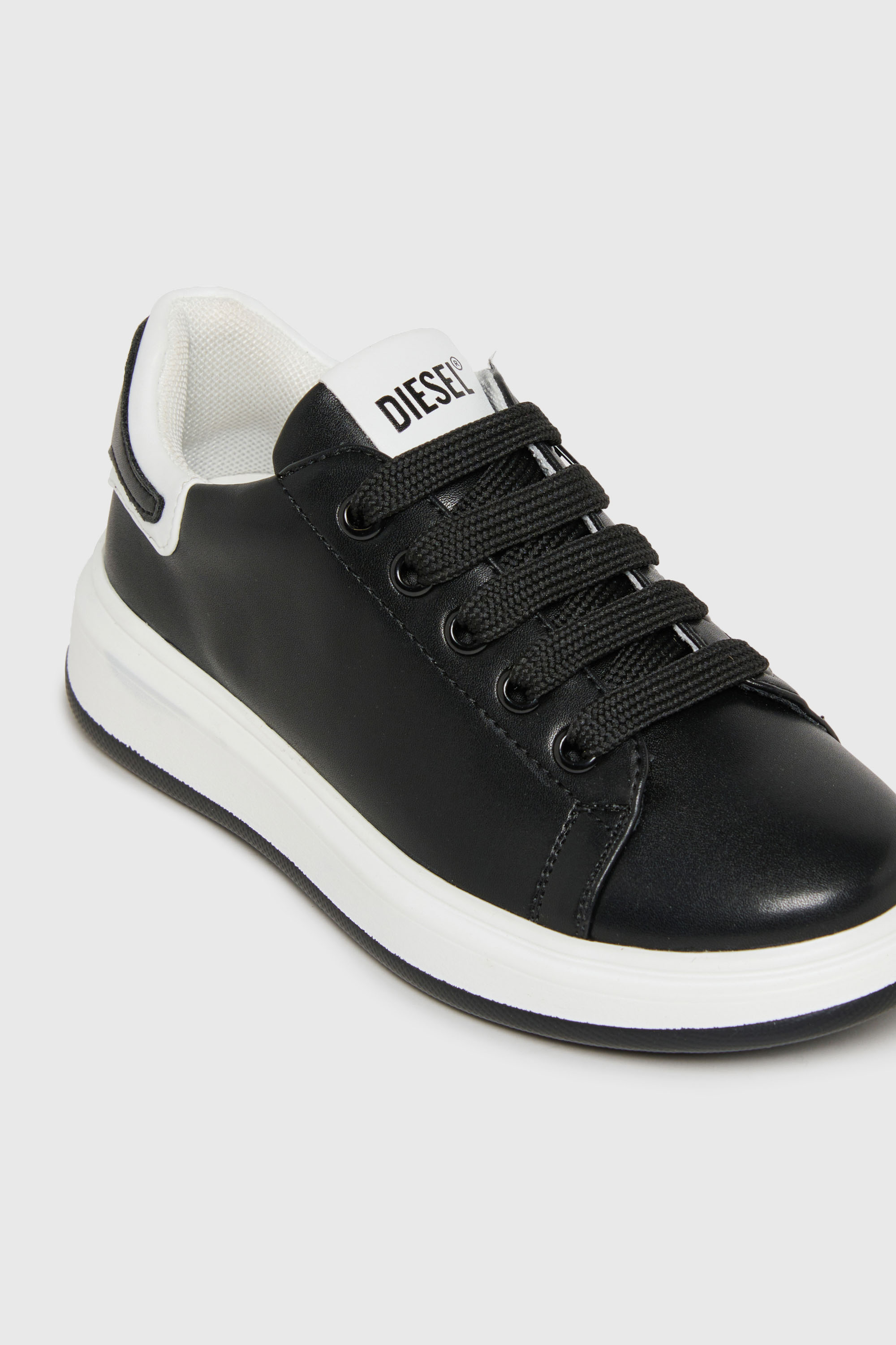 Diesel - S-MEQUIPLA, Unisex S-MEQUIPLA-Sneakers mit kontrastierenden Bes&auml;tzen in Schwarz - 4