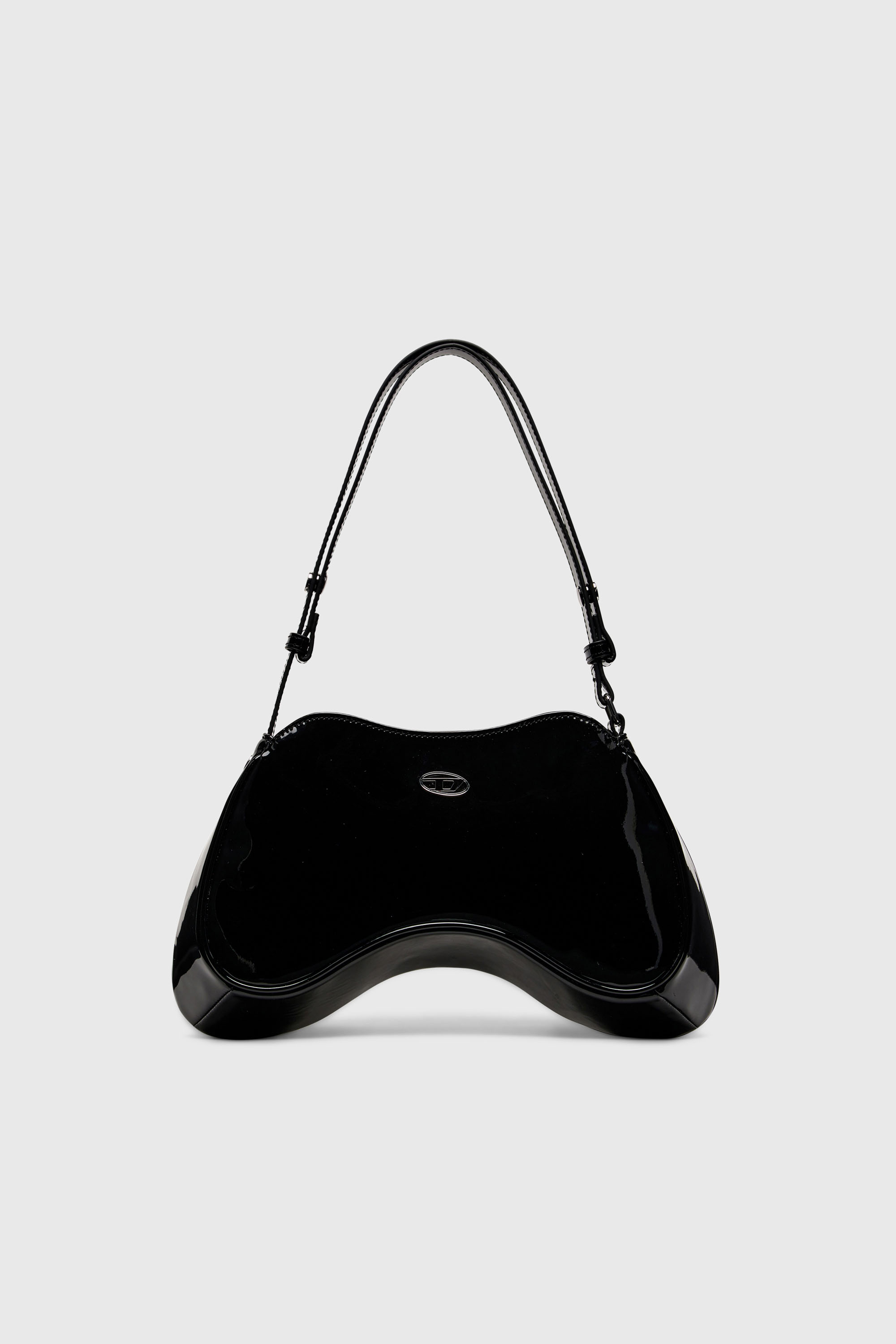 Diesel - PLAY SHOULDER, Damen Play-Gl&auml;nzende Schultertasche in Schwarz - 2