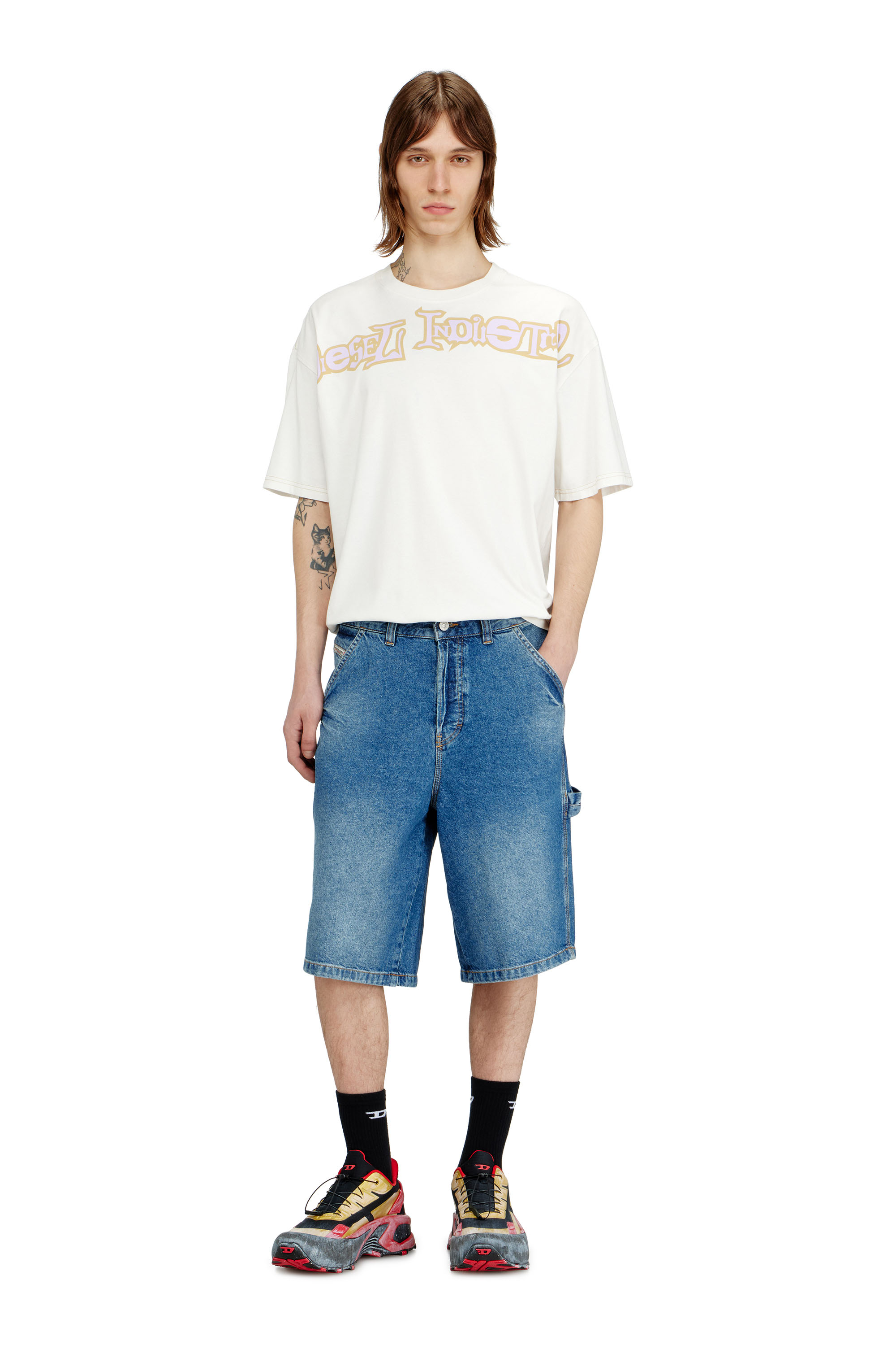 Diesel - D-LIVERY-W-SHORT, Herren Utility-Jeansshorts im Utility-Stil in Mittelblau - 2