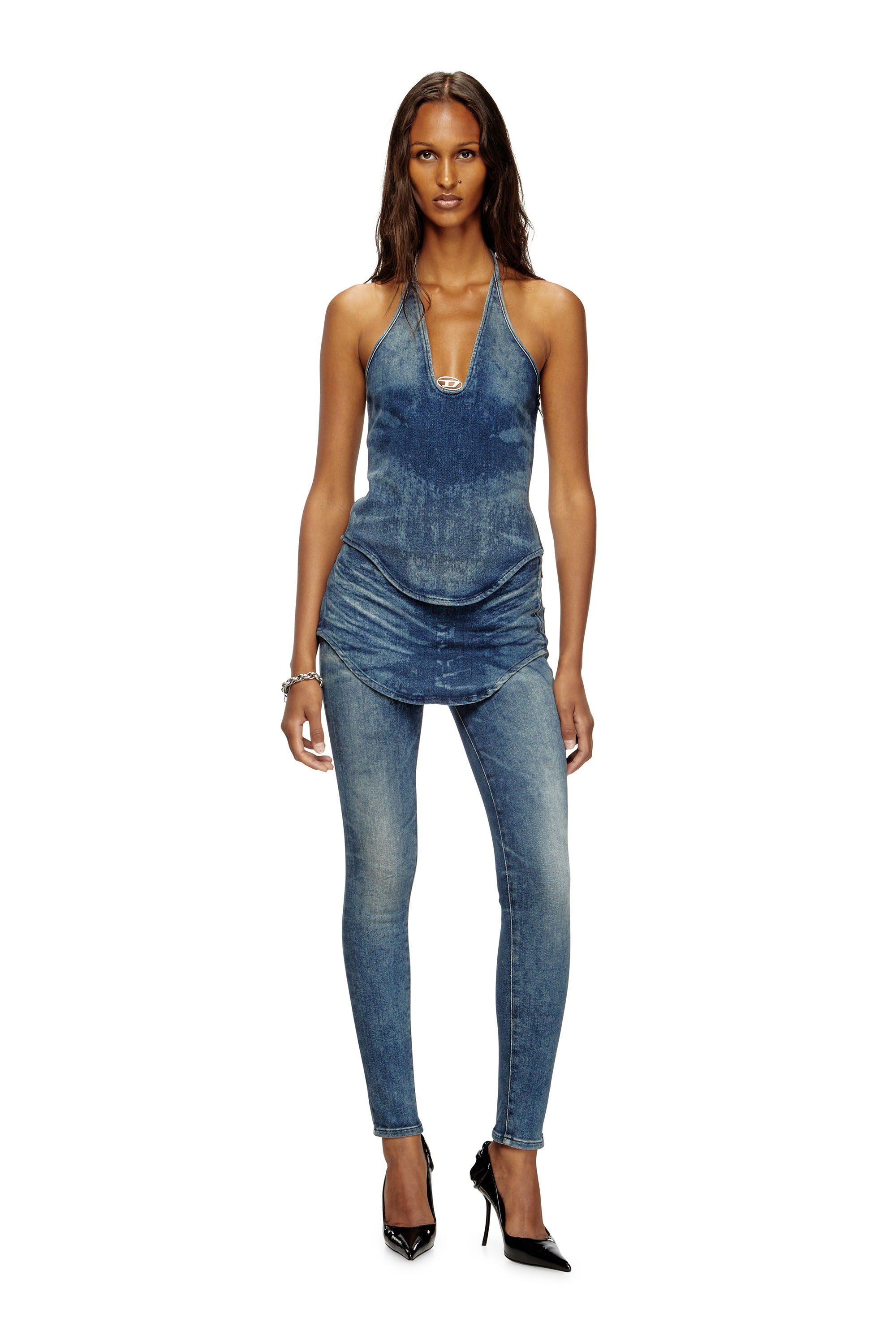 Diesel - Damen Slim Jeans D-Gnol 09M95, Mittelblau - 2
