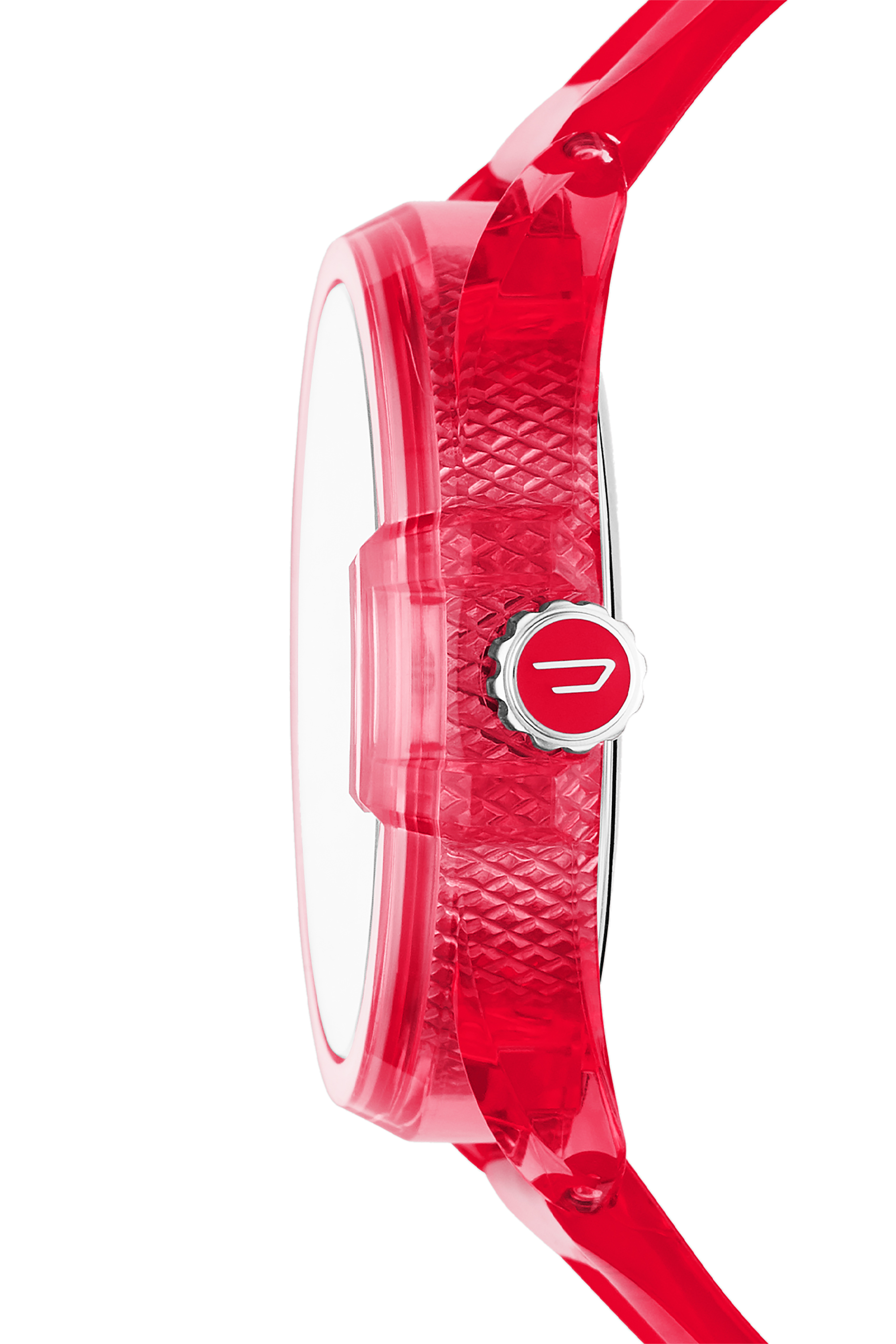 Diesel - DZ1930, Unisex MS9-Armbanduhr mit drei Zeigern und transparent rotem Armband in Rot - 3