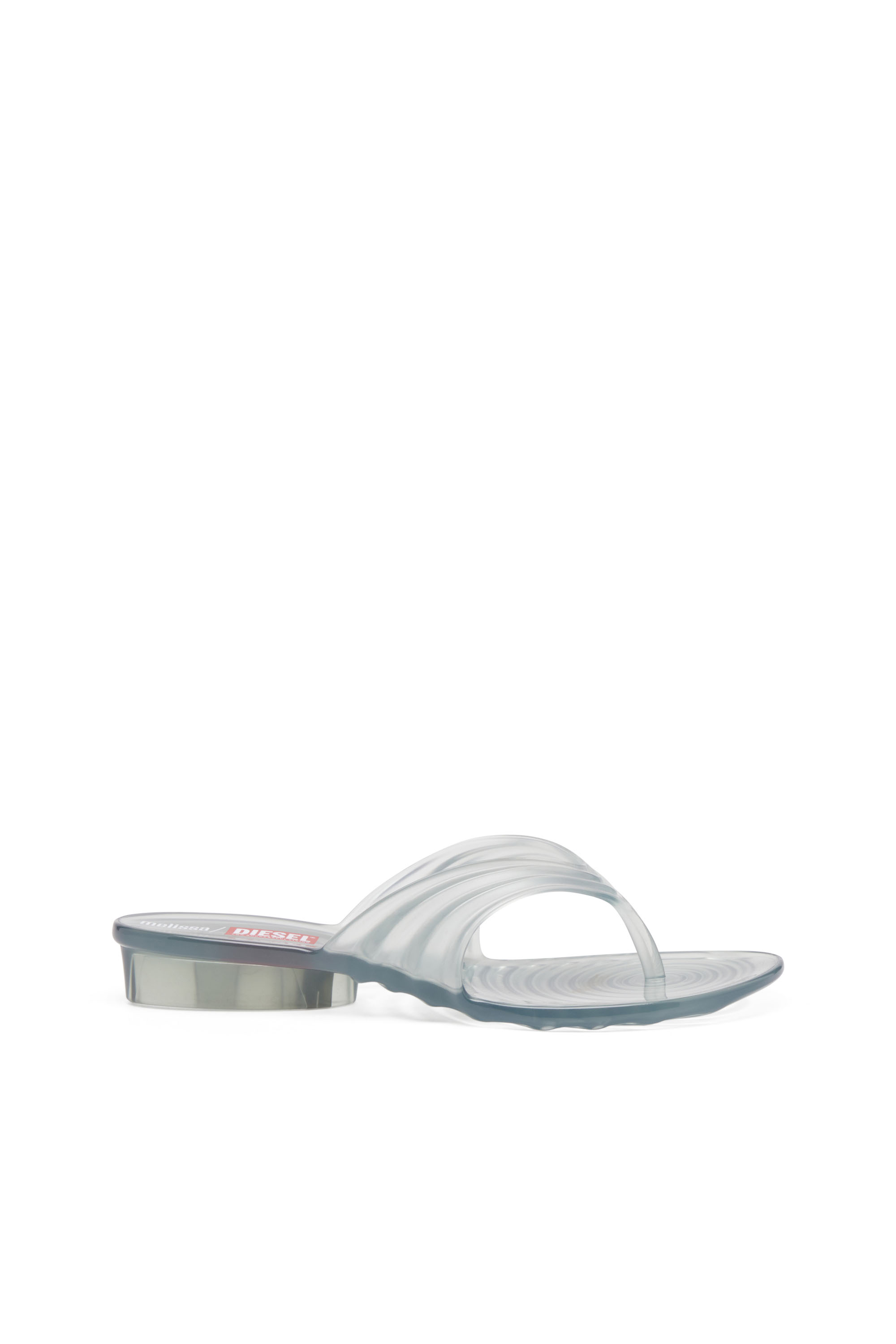 Diesel - MELISSA QUANTUM THONG, Damen Künstlerisch gestaltete Flip-Flops aus Melflex® in Hellgrau - 1