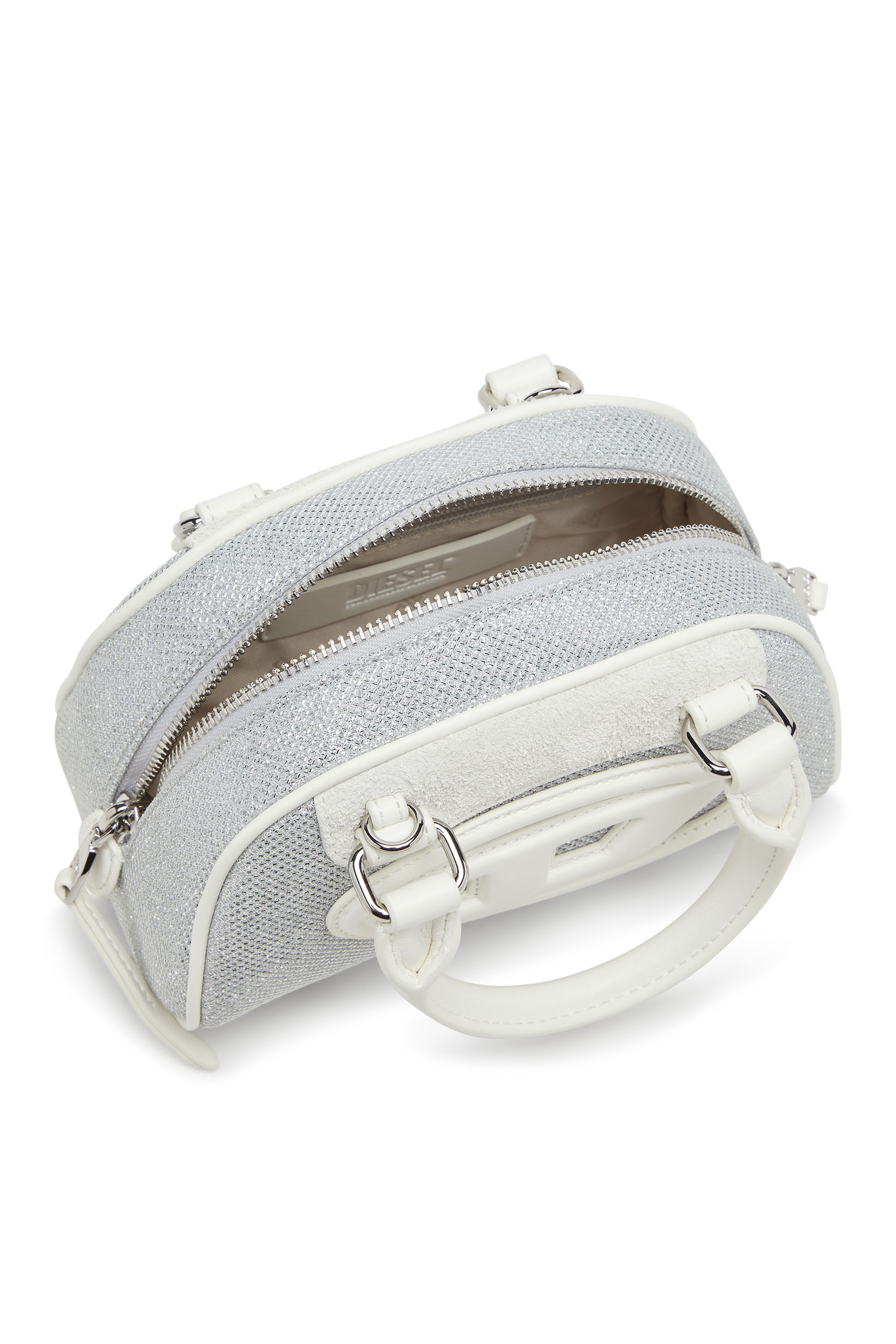 Diesel - 1DR DOME CROSSBODY, Damen 1DR Dome-Mini-Bowling-Tasche aus Lurexstoff in null - 3