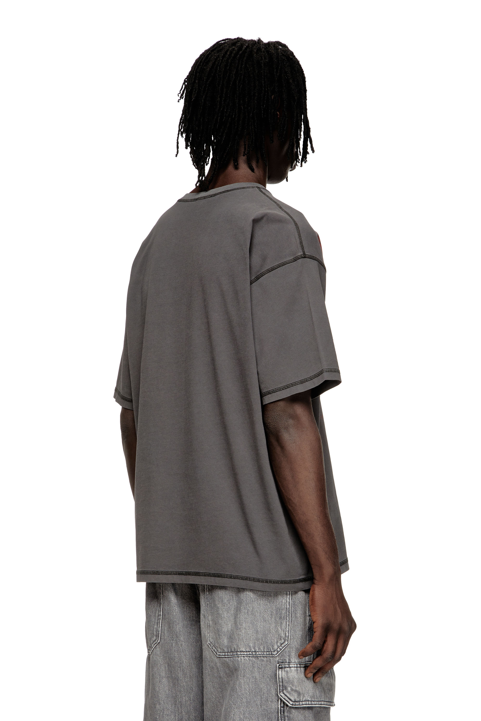 Diesel - T-BOXT-T5, Herren T-Shirt aus Baumwolle mit Oval D Druck in Grau - 4