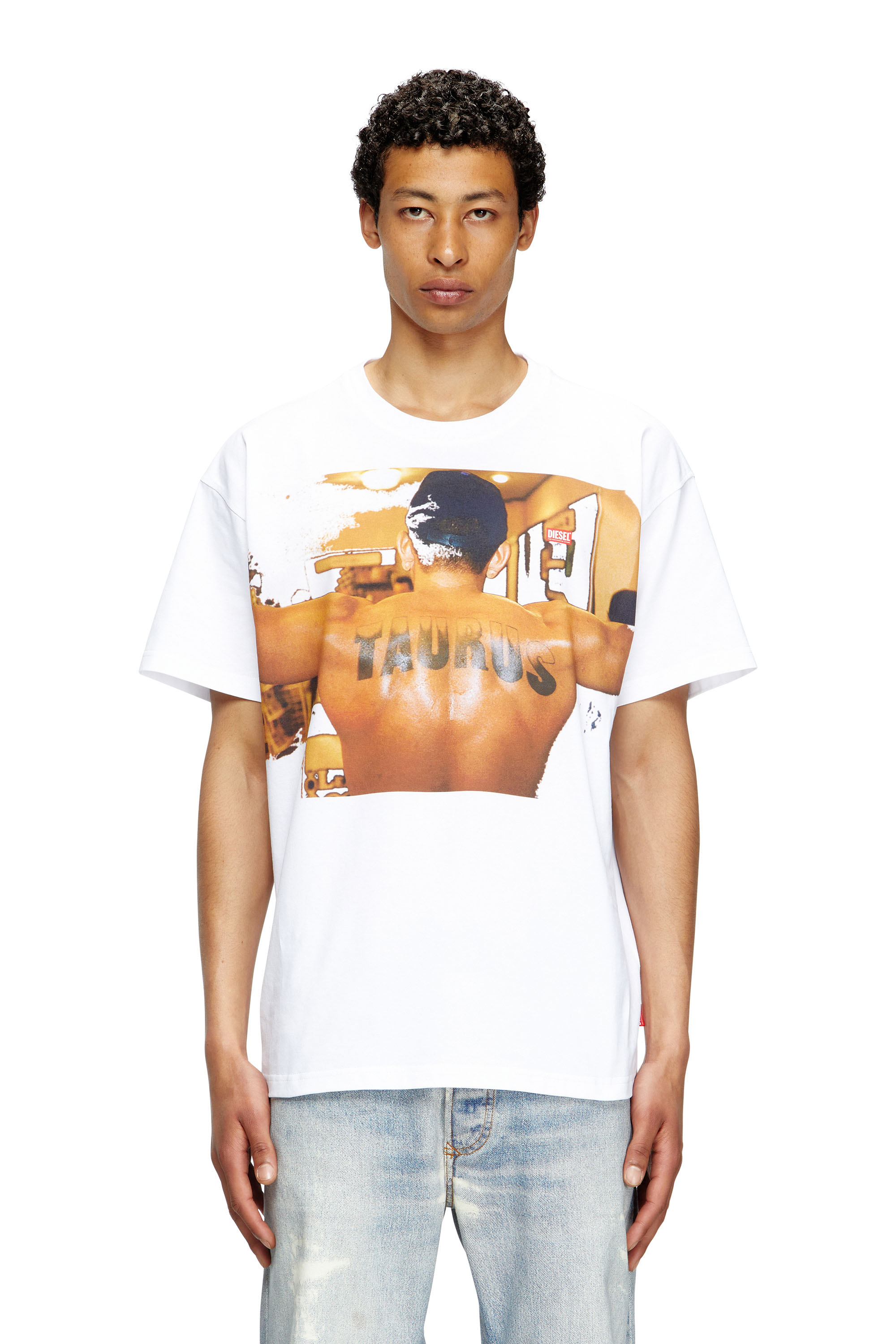 Diesel - PR-T-NORM-TOM25-1, Unisex T-Shirt mit Grafik-Print in Weiß - 1