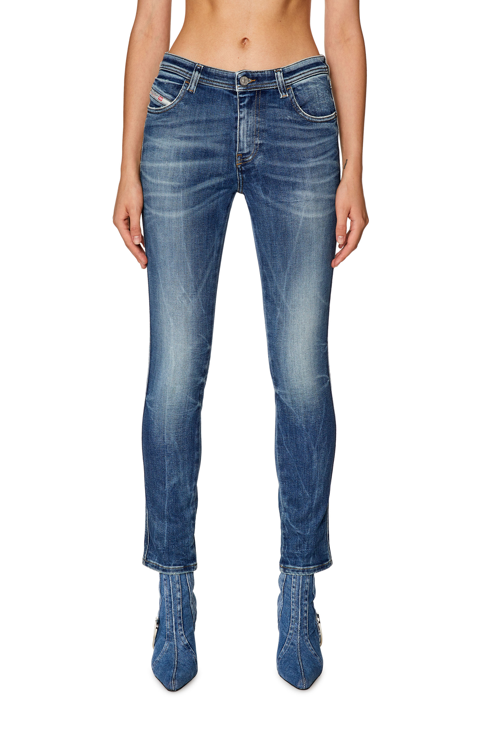 Diesel - Skinny Jeans 2015 Babhila 09G30, Mittelblau - Image 2